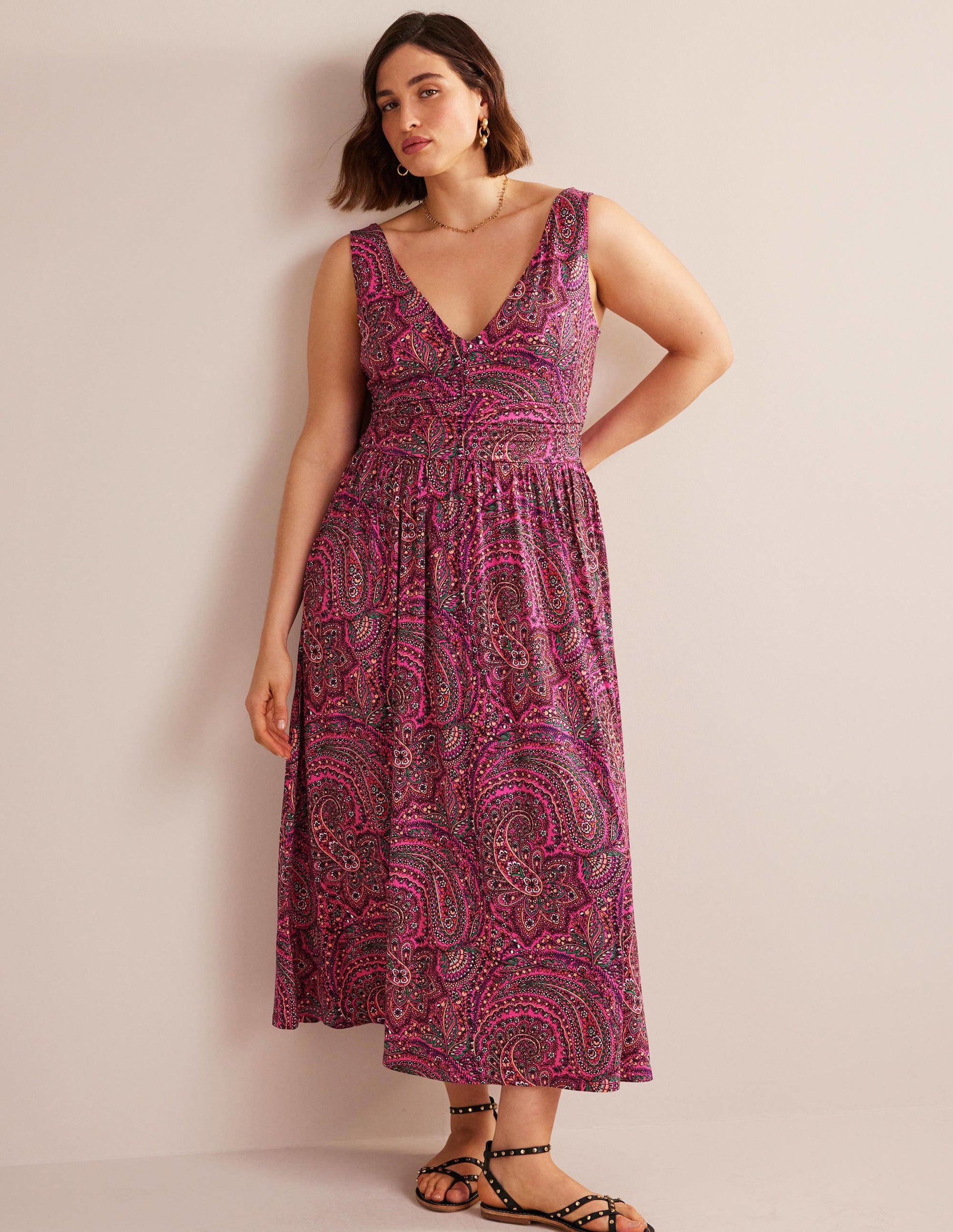 Sleeveless Jersey Maxi Dress-Ultra Pink, Palace-5