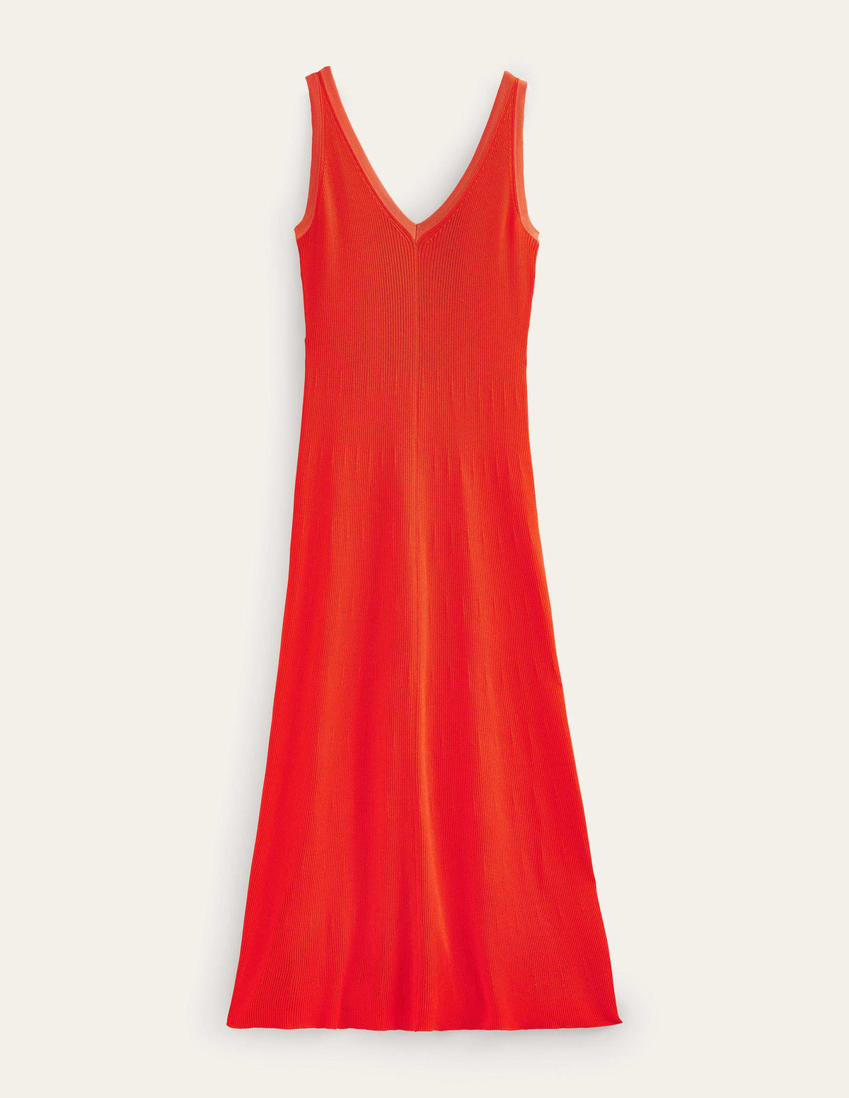 V-Neck Knitted Midi Dress-Blood Orange - Image 5