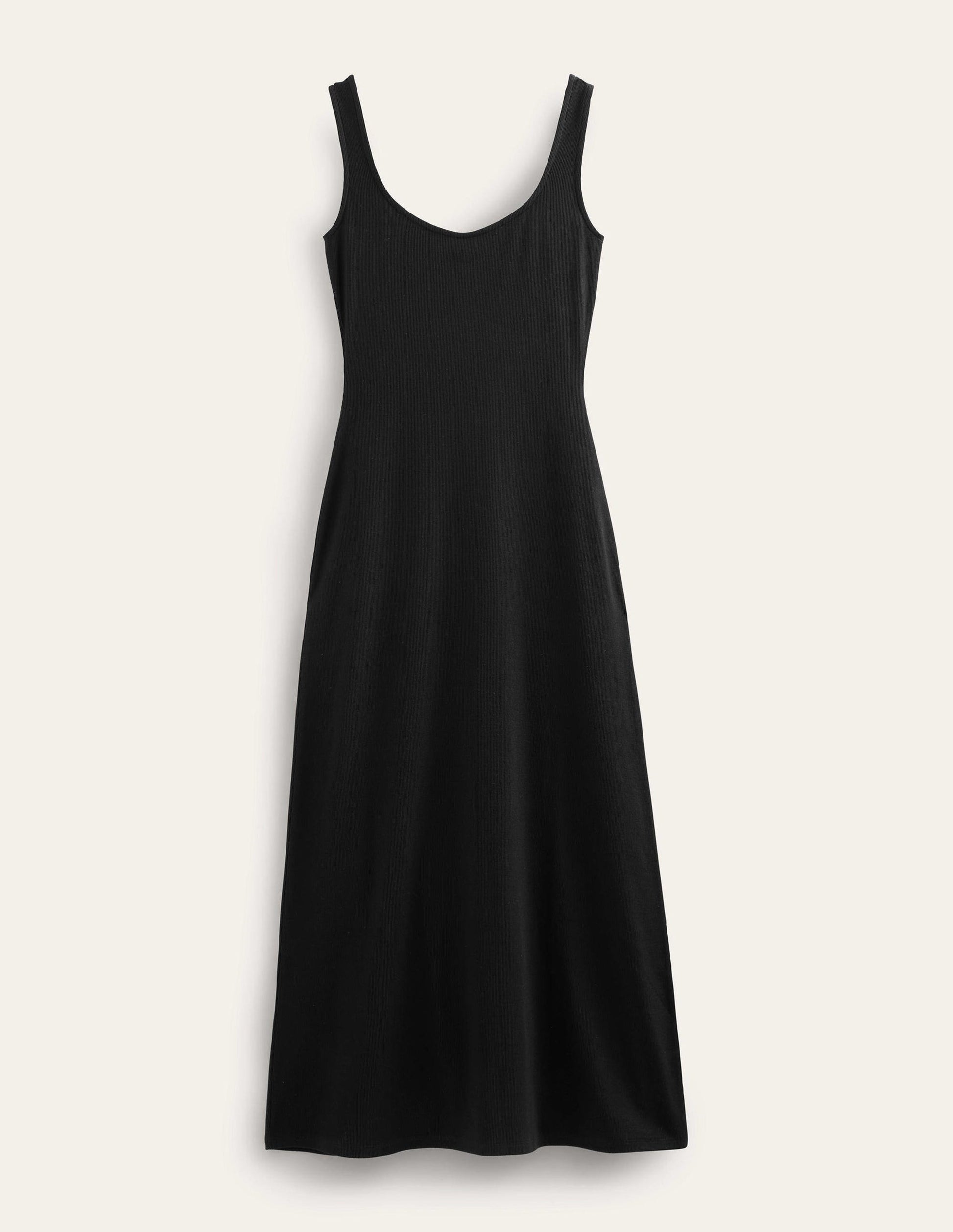 Strappy Rib Jersey Maxi Dress-Black-5