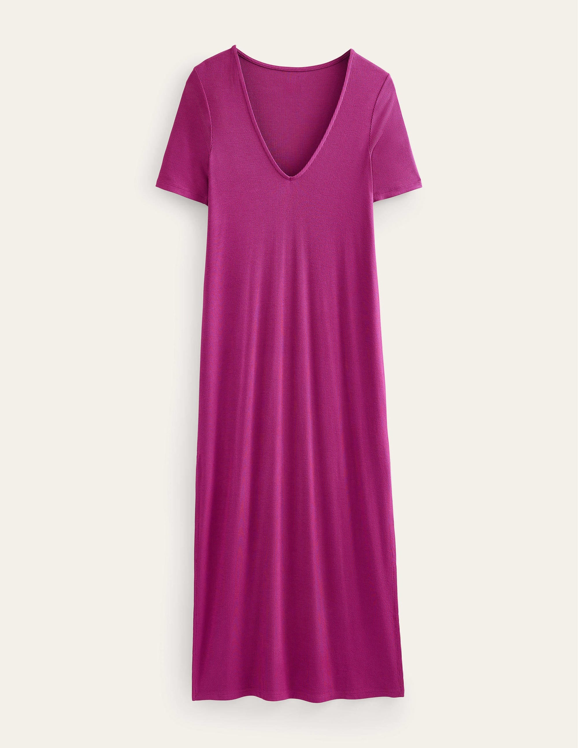 Rib Jersey Midi T-shirt Dress-Raspberry Radiance - Image 5