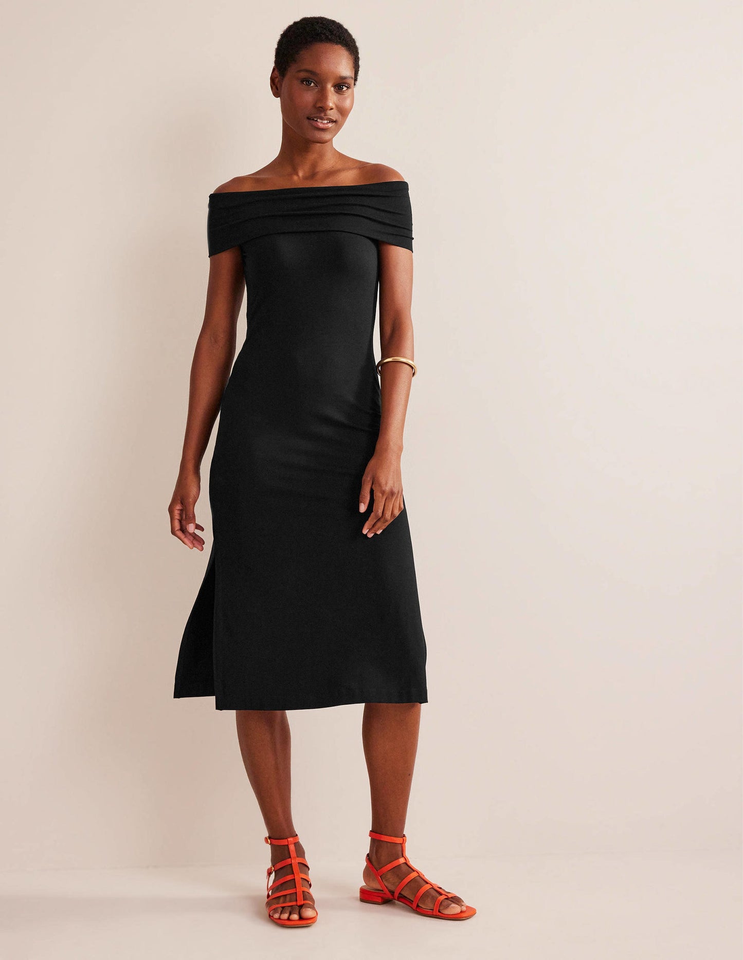 Bardot Jersey Midi Dress-Black