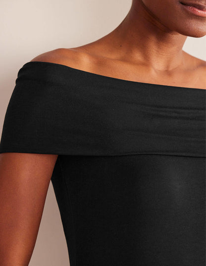 Bardot Jersey Midi Dress-Black-2