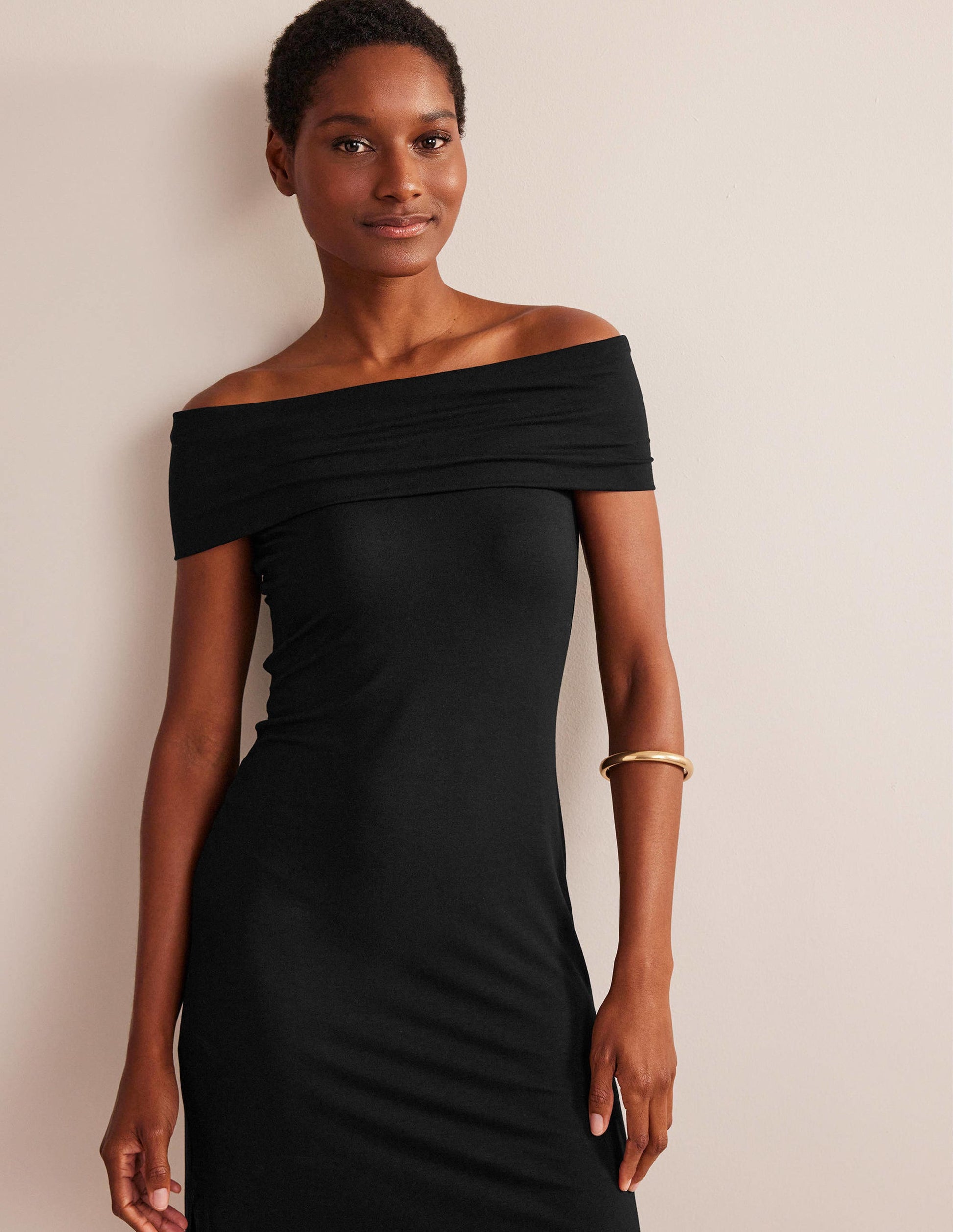 Bardot Jersey Midi Dress-Black-4