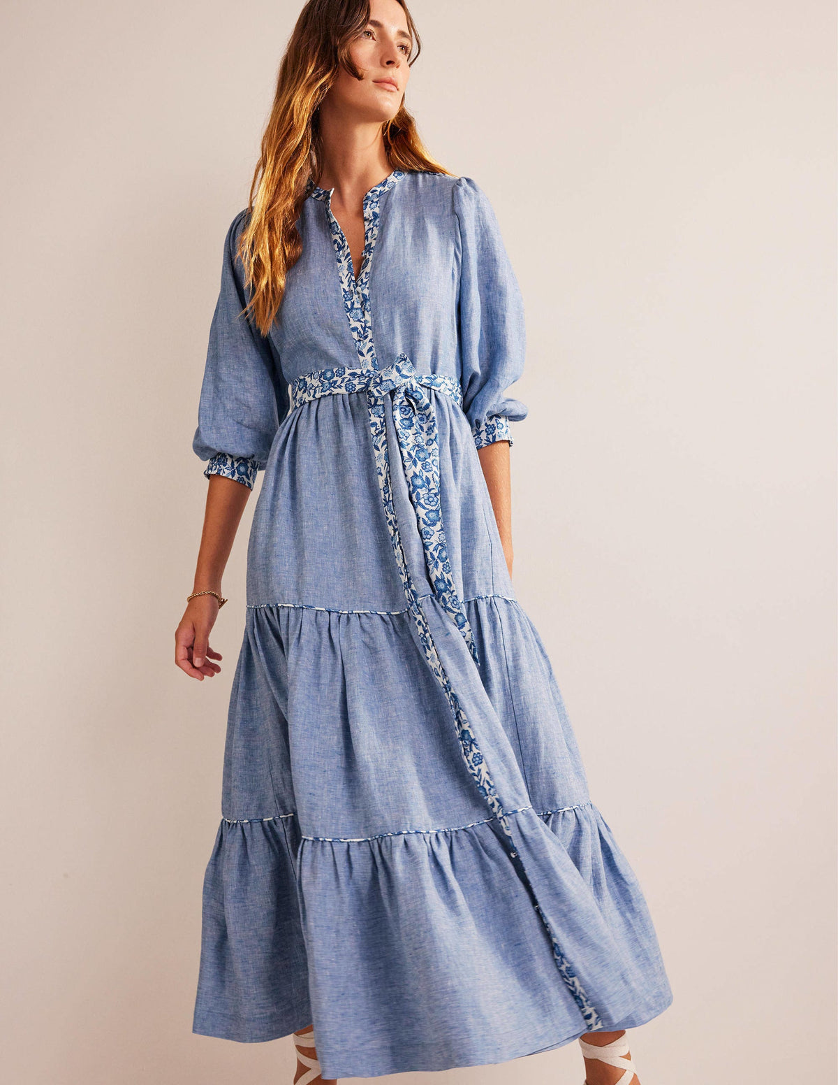 Remix Linen Maxi Dress-Chambray - Image 4