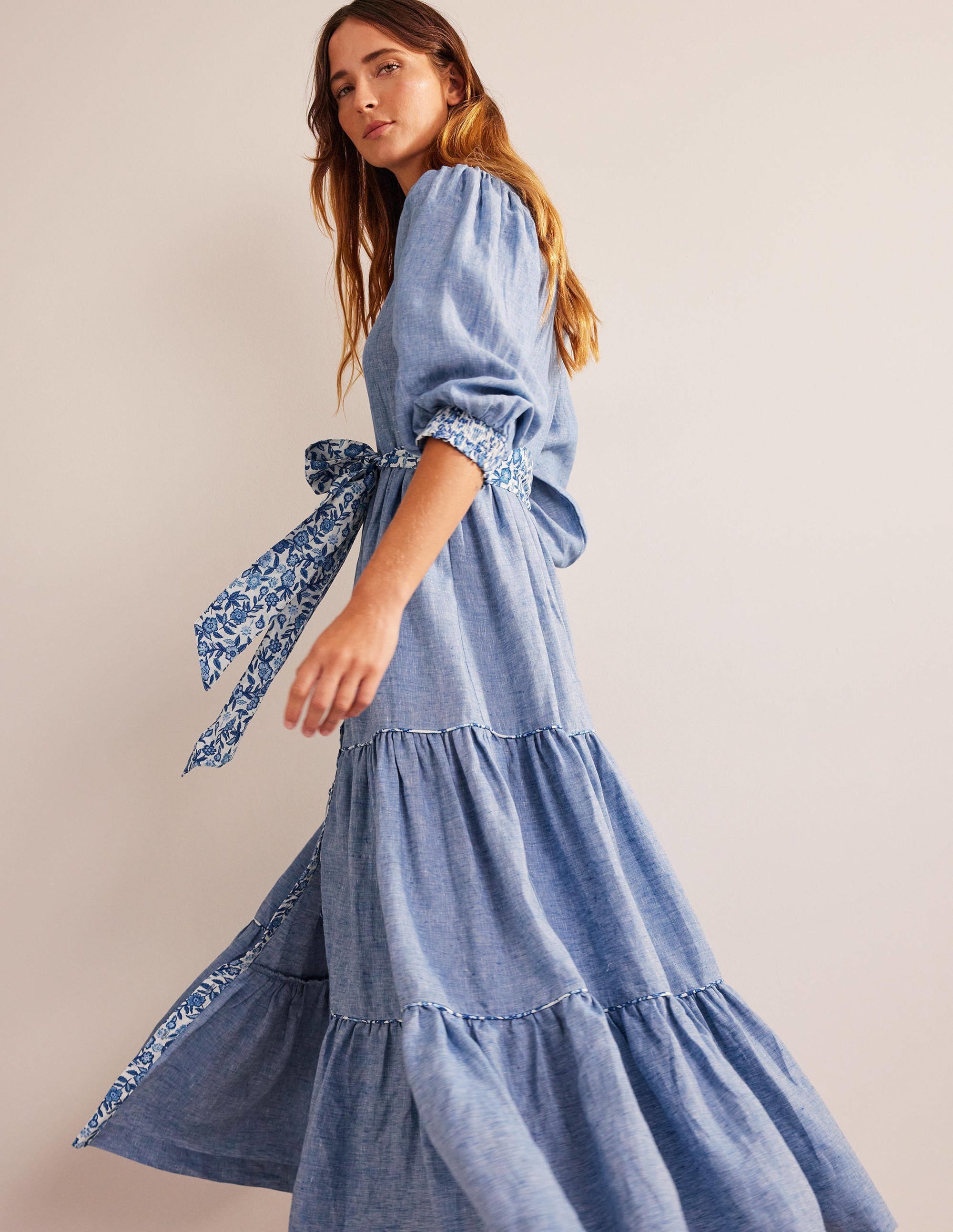 Remix Linen Maxi Dress-Chambray - Image 5