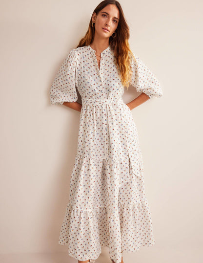 Remix Linen Maxi Dress-Ivory, Sweet Daisy-1