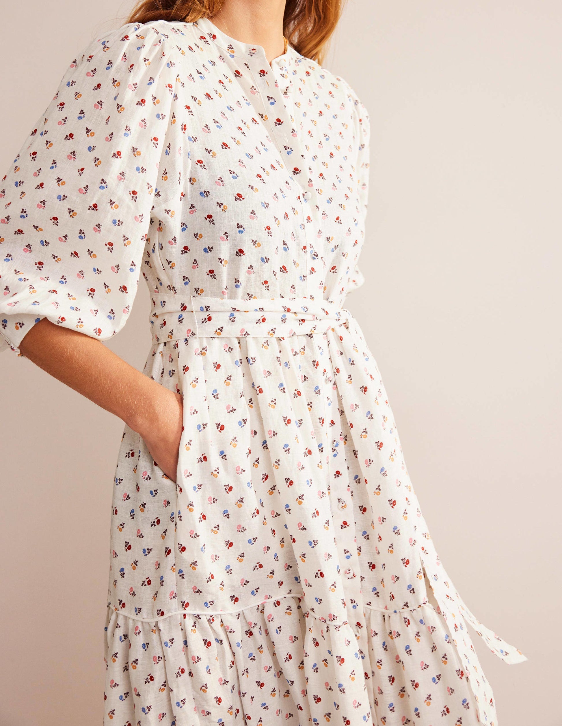 Remix Linen Maxi Dress-Ivory, Sweet Daisy-2