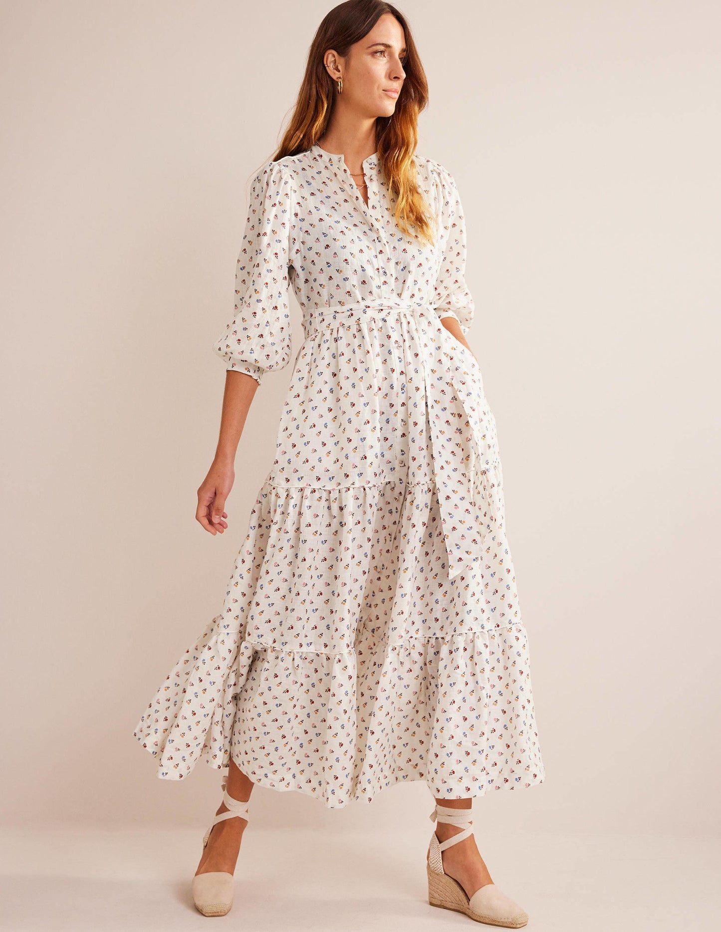 Remix Linen Maxi Dress-Ivory, Sweet Daisy