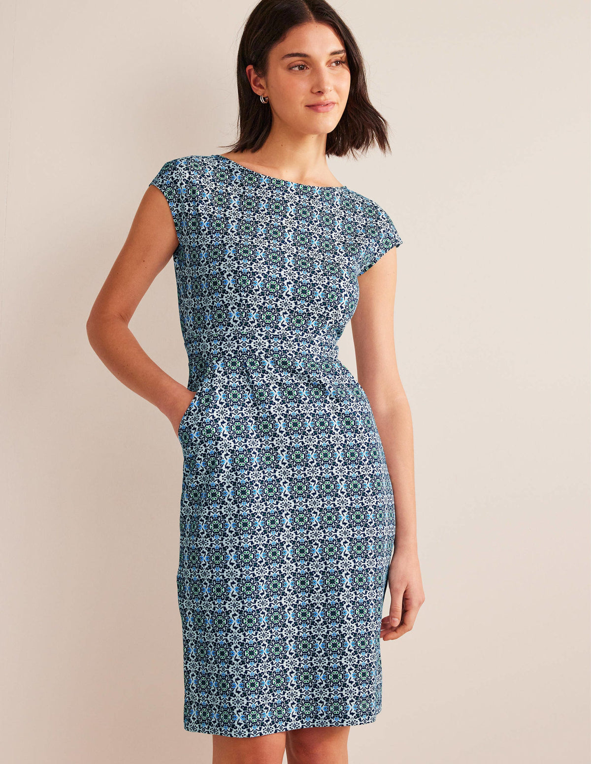 Florrie Jersey Dress-French Navy, Opulent Pome-1