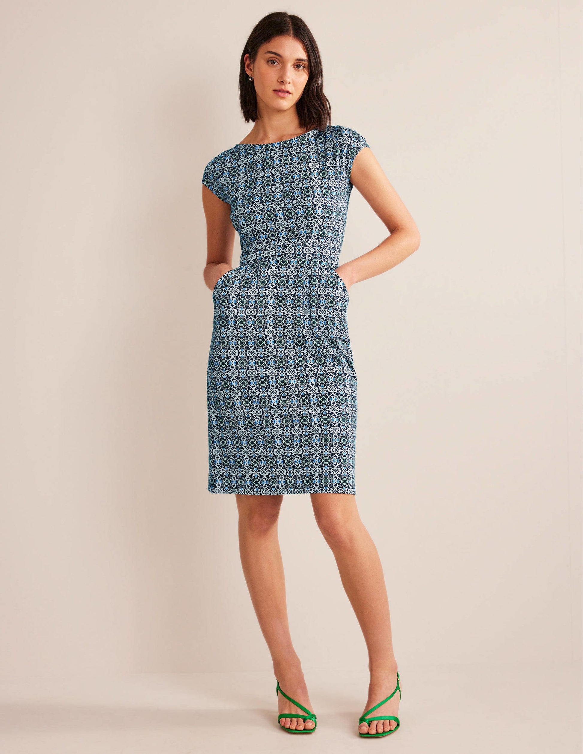 Florrie Jersey Dress-French Navy, Opulent Pome-4