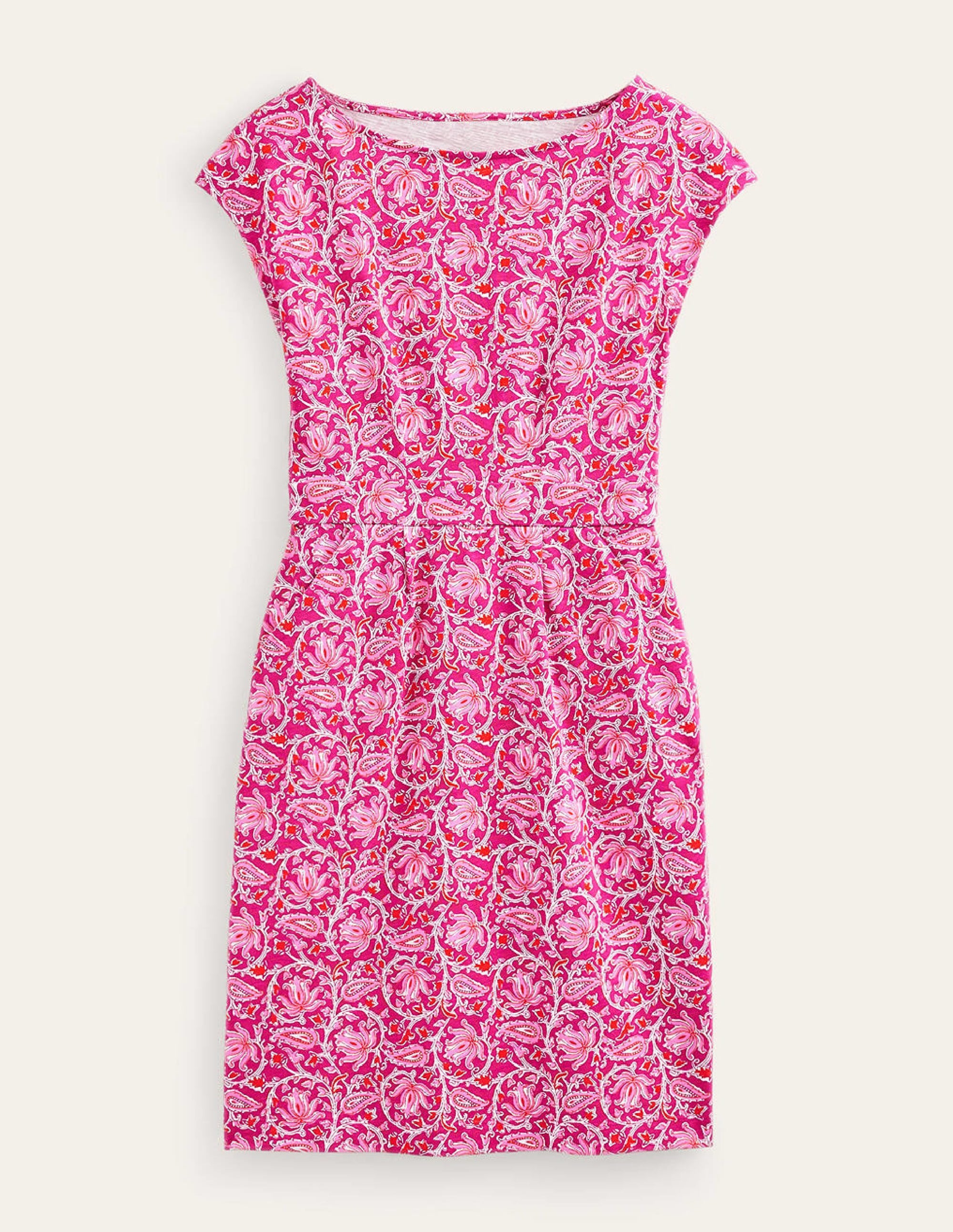 Florrie Jersey Dress-Raspberry, Botanic Vine - Image 7