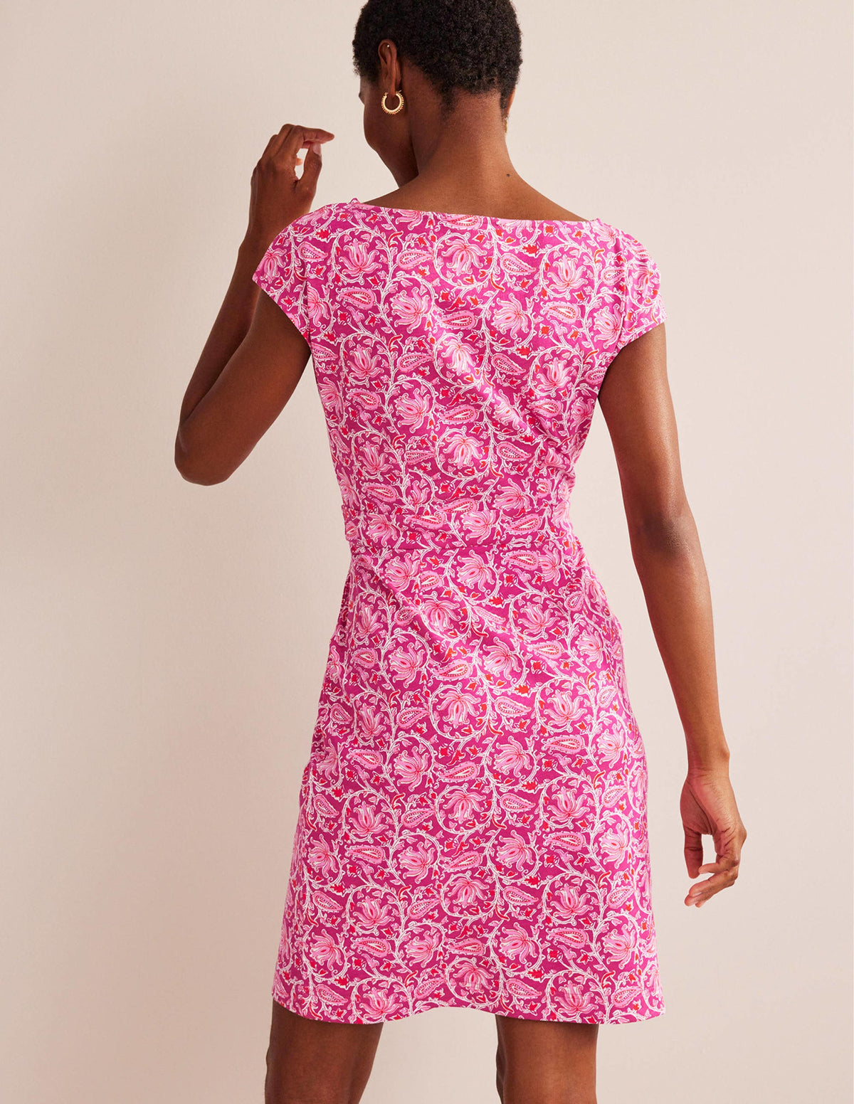 Florrie Jersey Dress-Raspberry, Botanic Vine-3