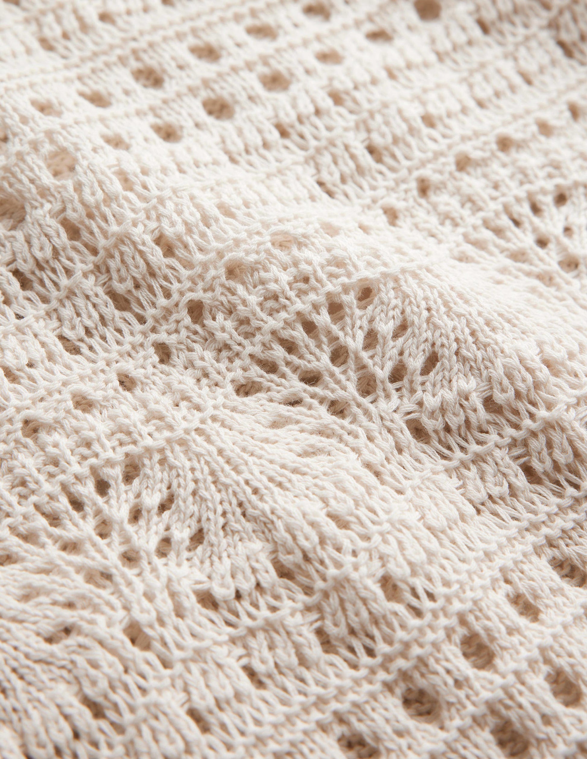 Cropped Fringe Crochet T-Shirt-Warm Ivory-6