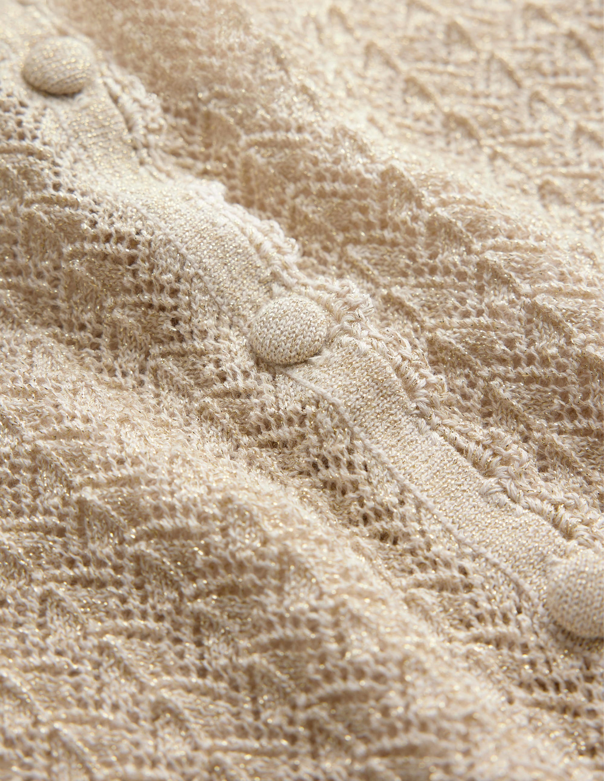 Cropped Short Sleeve Cardigan-Gold Sparkle - Image 7