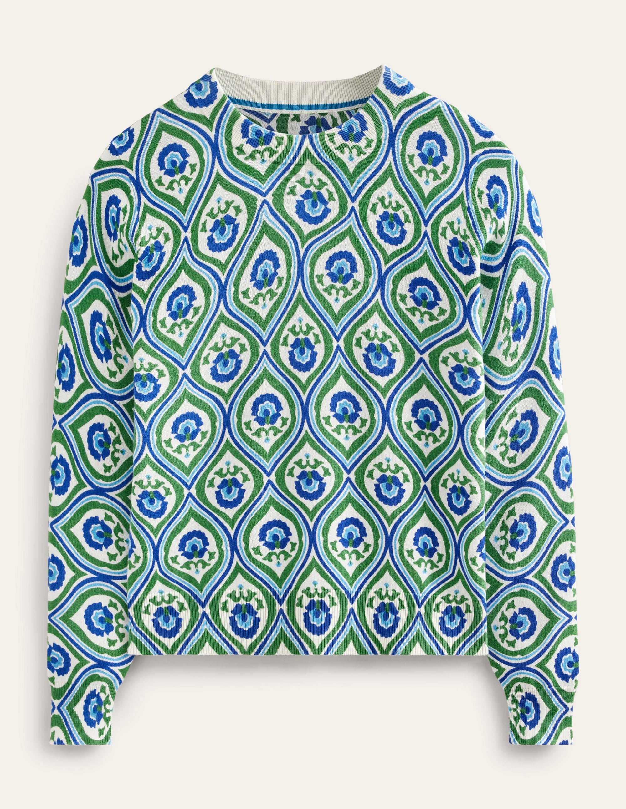 Printed High Neck Jumper-Rolling Hills, Geo Cascade - Image 5