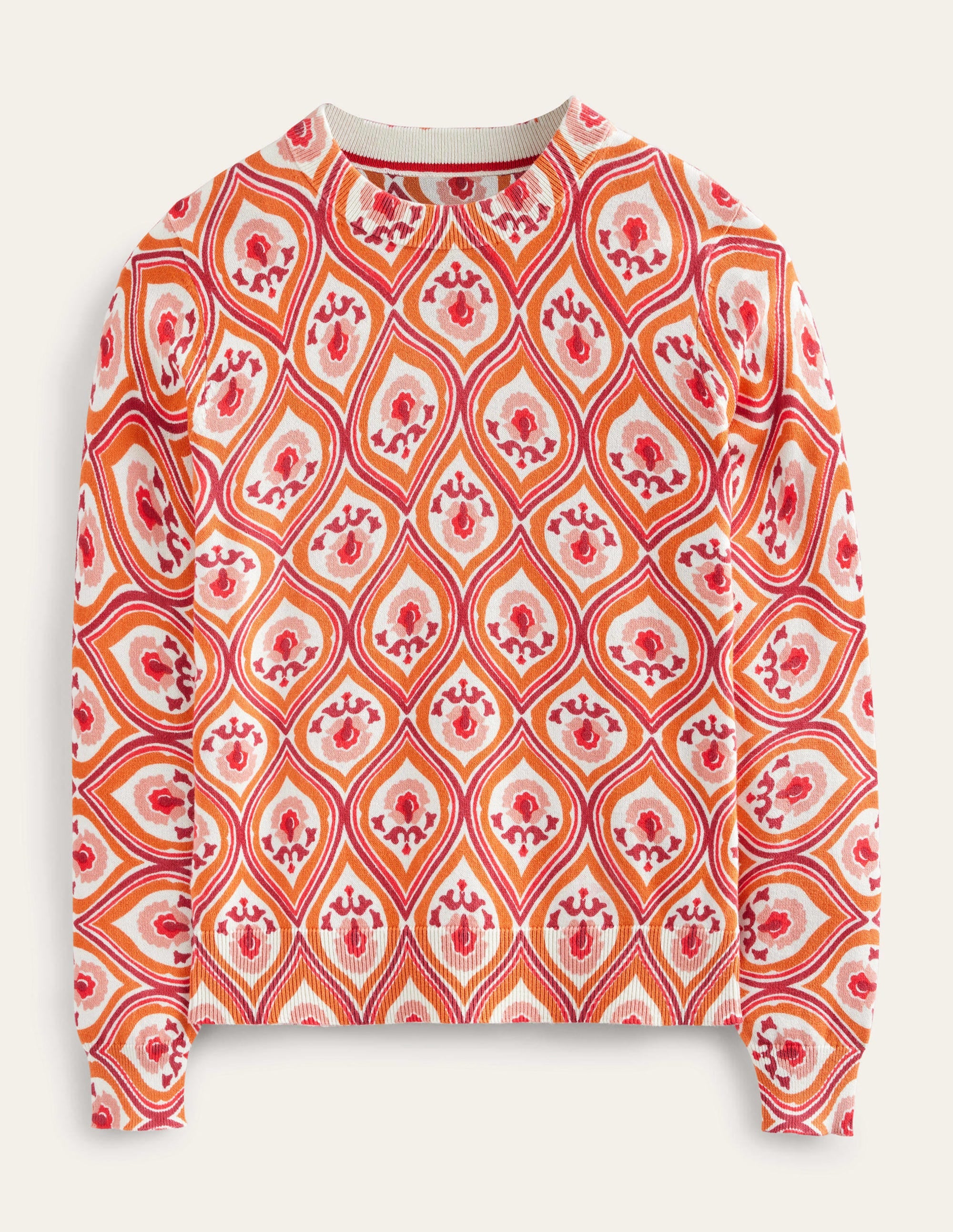 Printed High Neck Jumper-Kumquat, Geo Cascade - Image 5