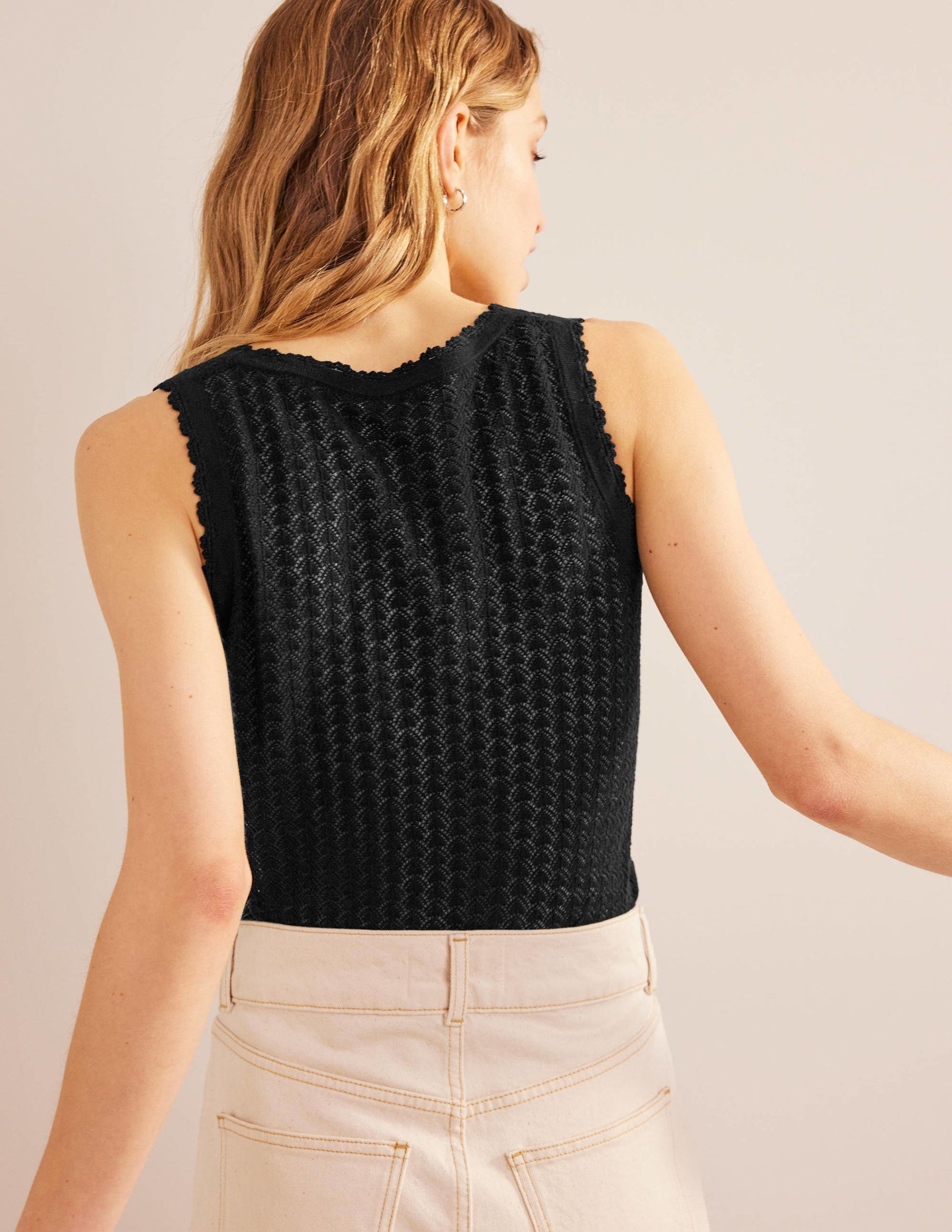 Pointelle Tank-Black-3