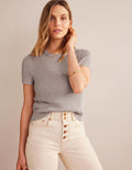 Cropped Sparkle Knit T-Shirt-Rope Sparkle
