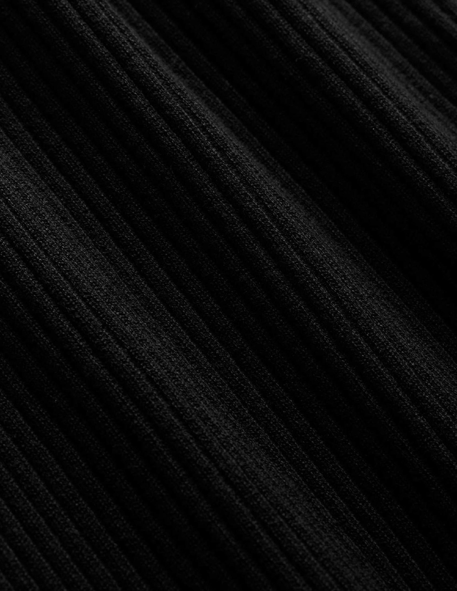 Off-Shoulder Ribbed Top-Black-6