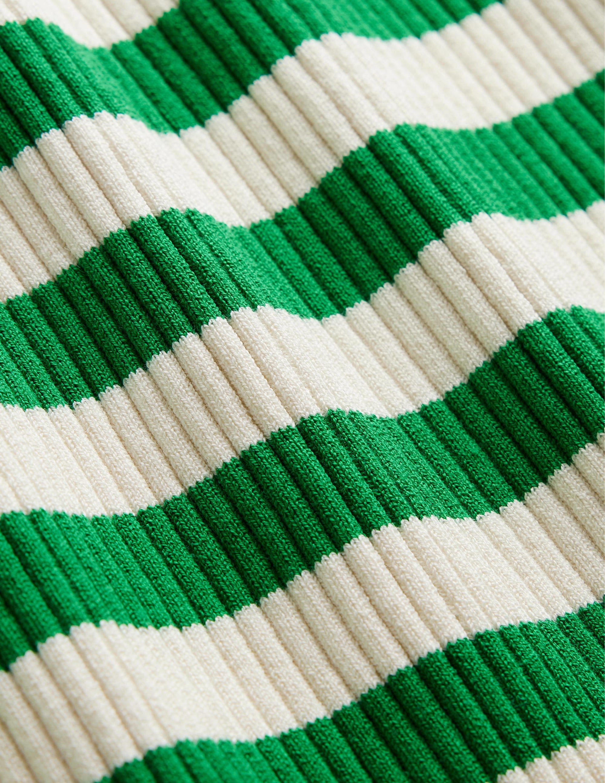 Off-Shoulder Ribbed Top-Rich Emerald, Ivory Stripe - Image 8