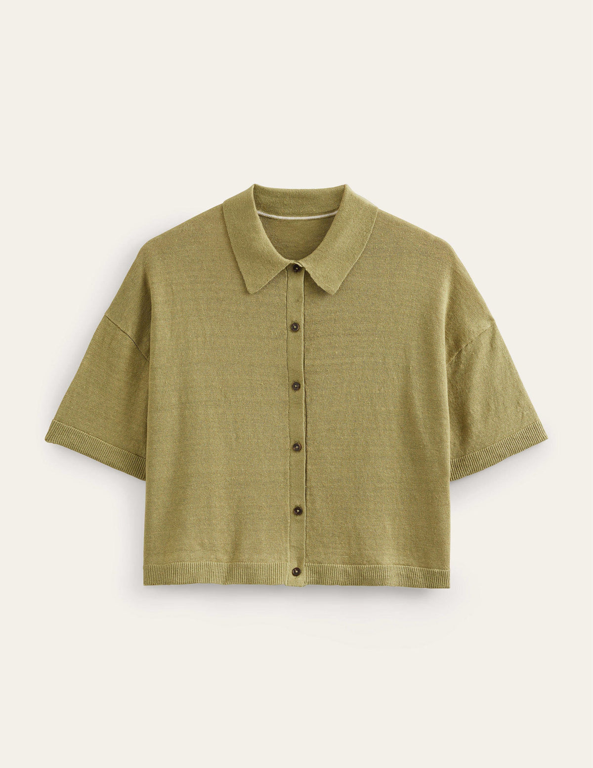 Collared Linen Knitted Shirt-River Reed-5