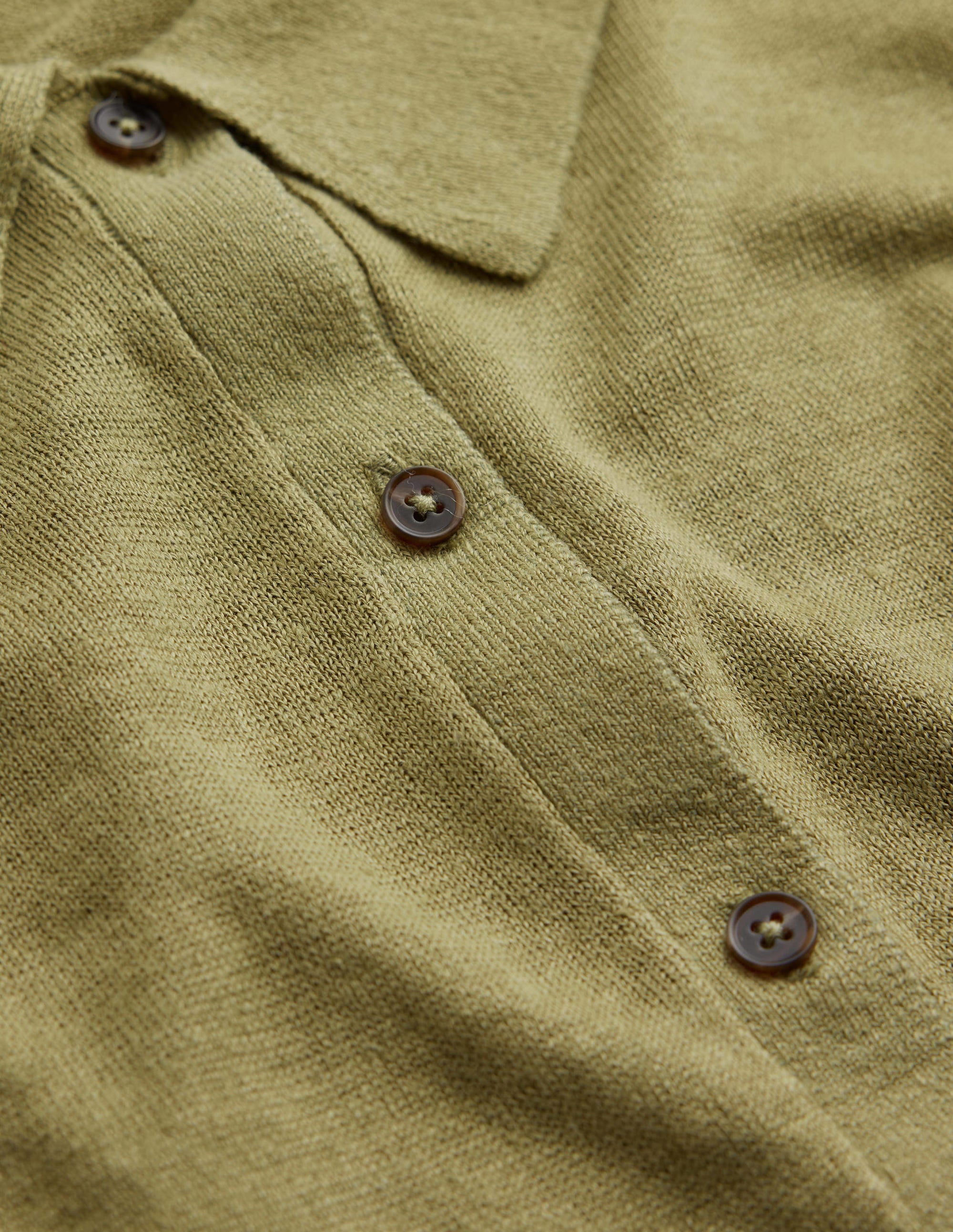 Collared Linen Knitted Shirt-River Reed - Image 6