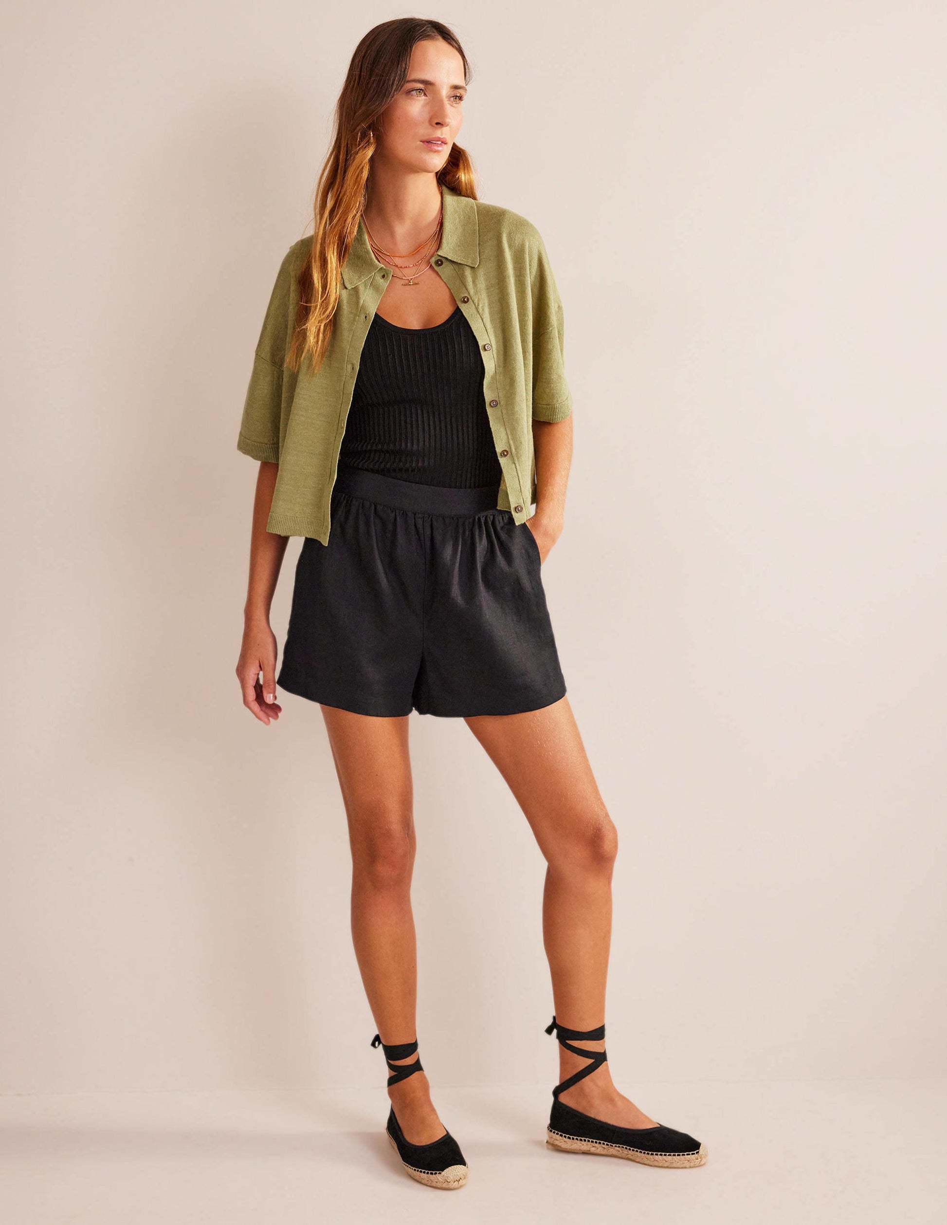 Collared Linen Knitted Shirt-River Reed-4