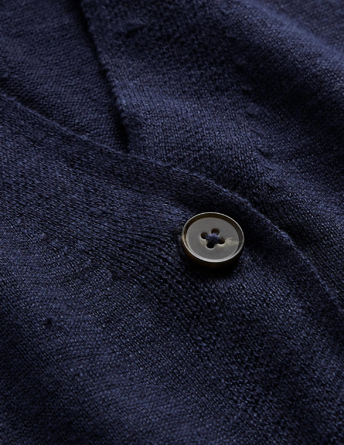 Drop-Shoulder Linen Cardigan-Navy - Image 7
