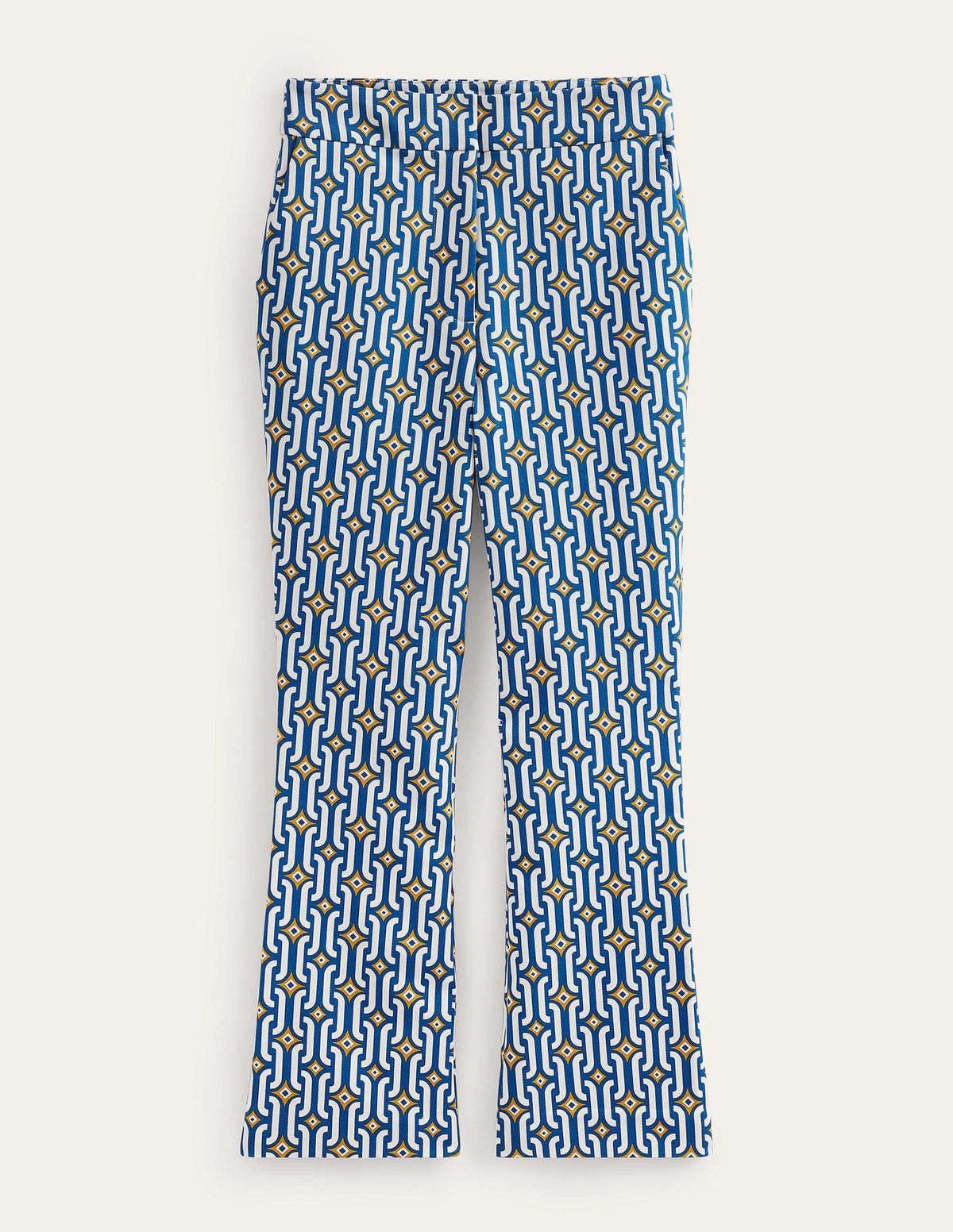 Cropped Flared Trousers-Sapphire, Azure Geo - Image 9