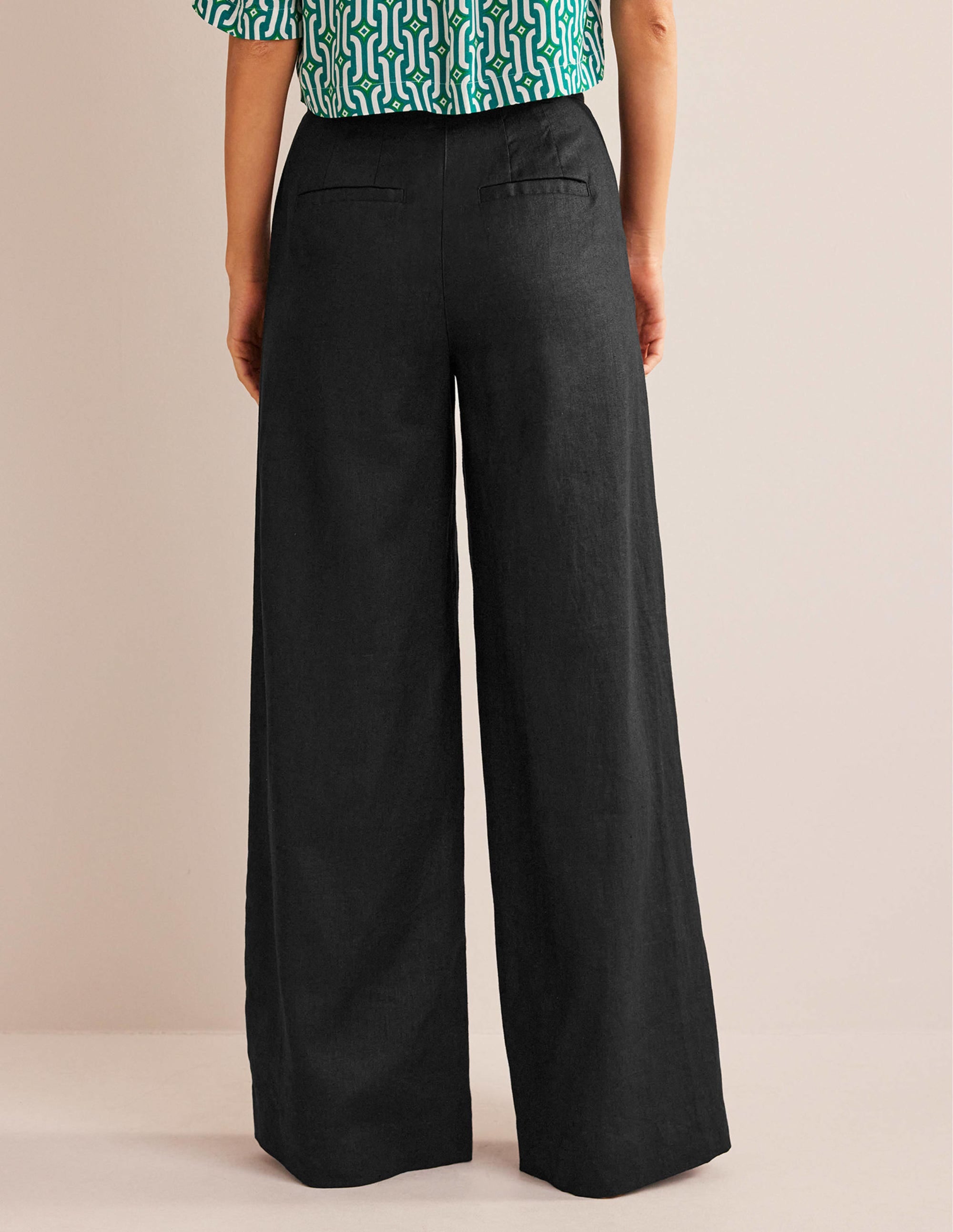 Highbury Linen Trousers-Black - Image 3