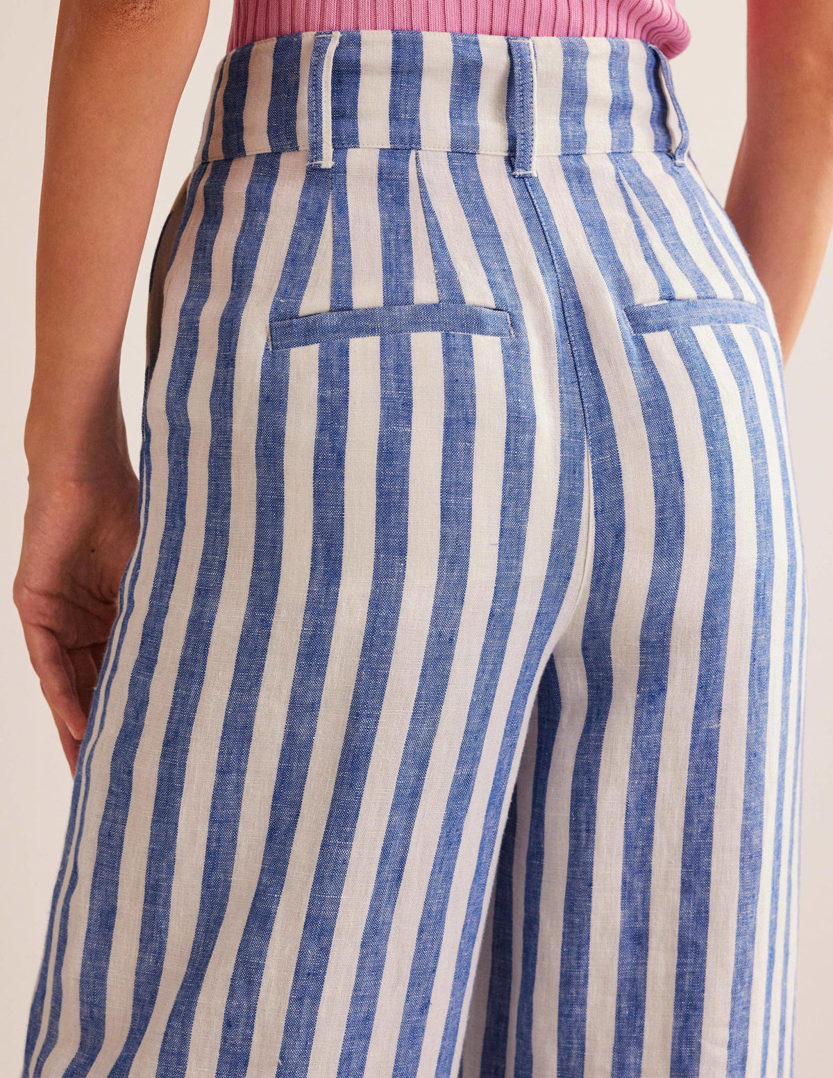Highbury Linen Trousers-Stripe-2