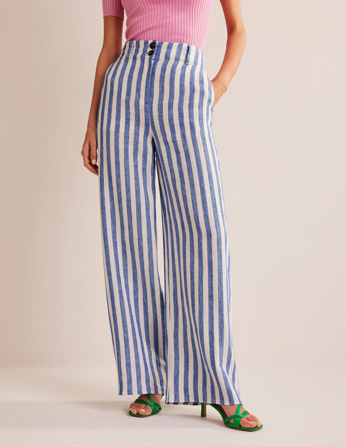 Highbury Linen Trousers-Stripe-4