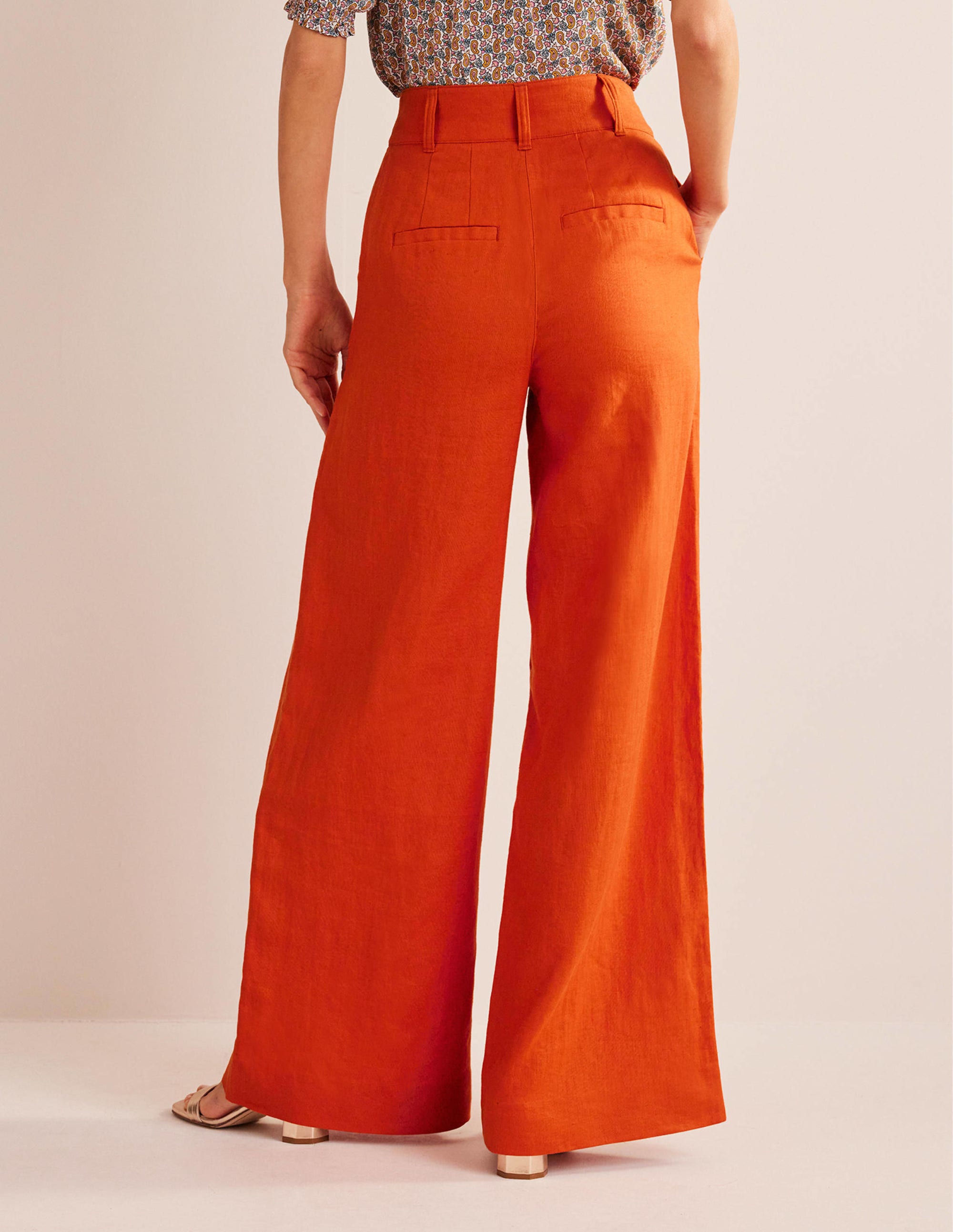 Highbury Linen Trousers-Kumquat - Image 3