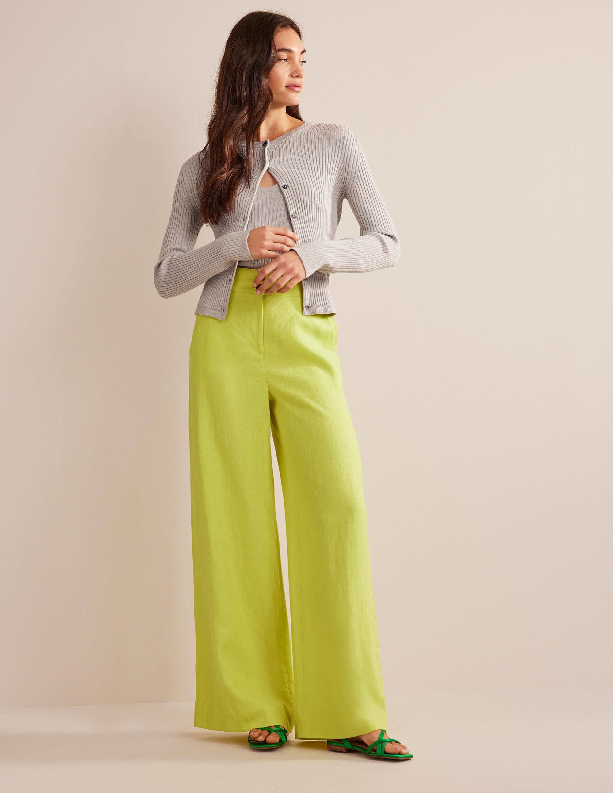 Highbury Linen Trousers-CItrus - Image 1