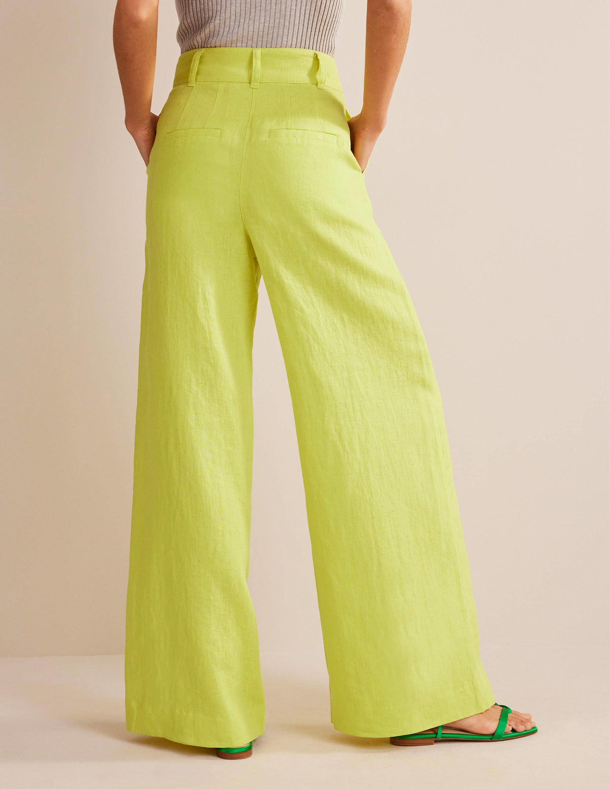 Highbury Linen Trousers-CItrus - Image 3