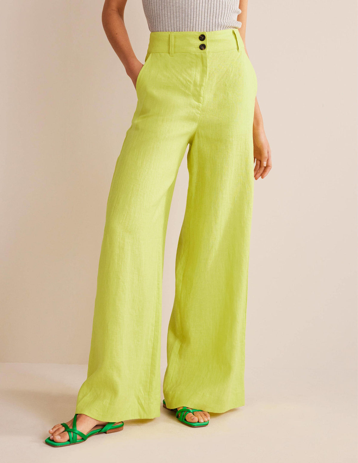 Highbury Linen Trousers-CItrus - Image 4