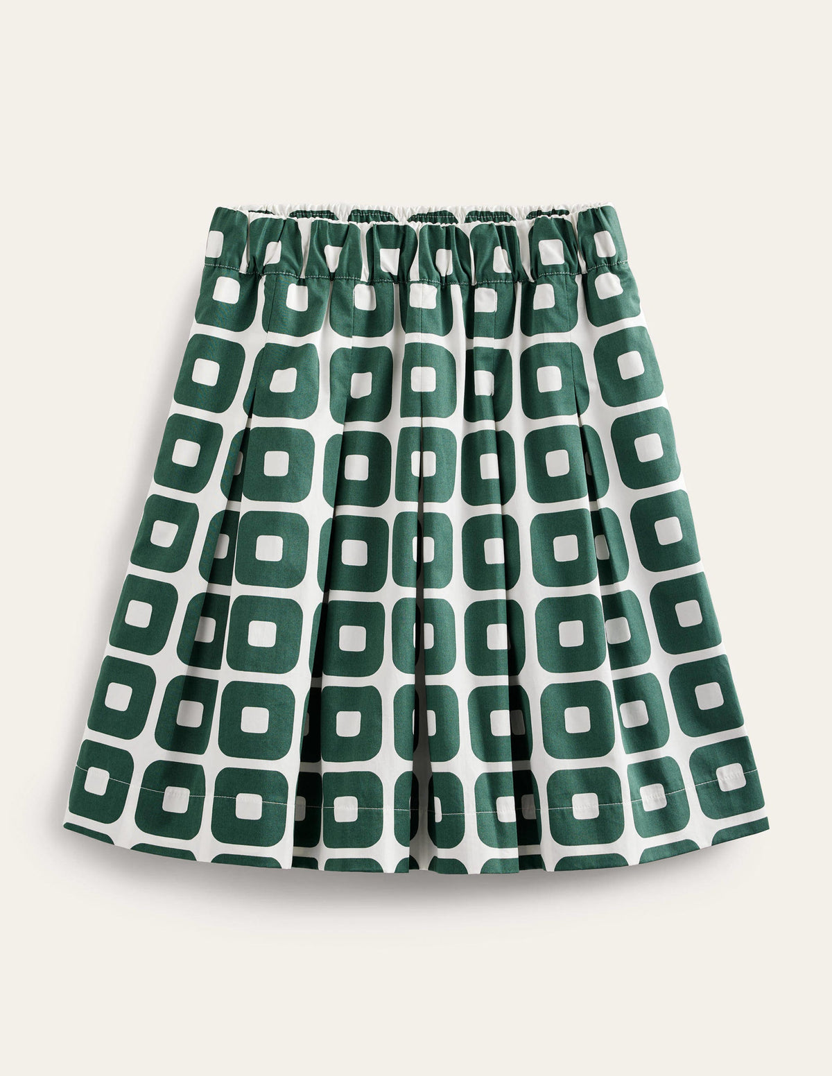 Pleated Cotton Skirt-Trekking Green, Cube - Image 5