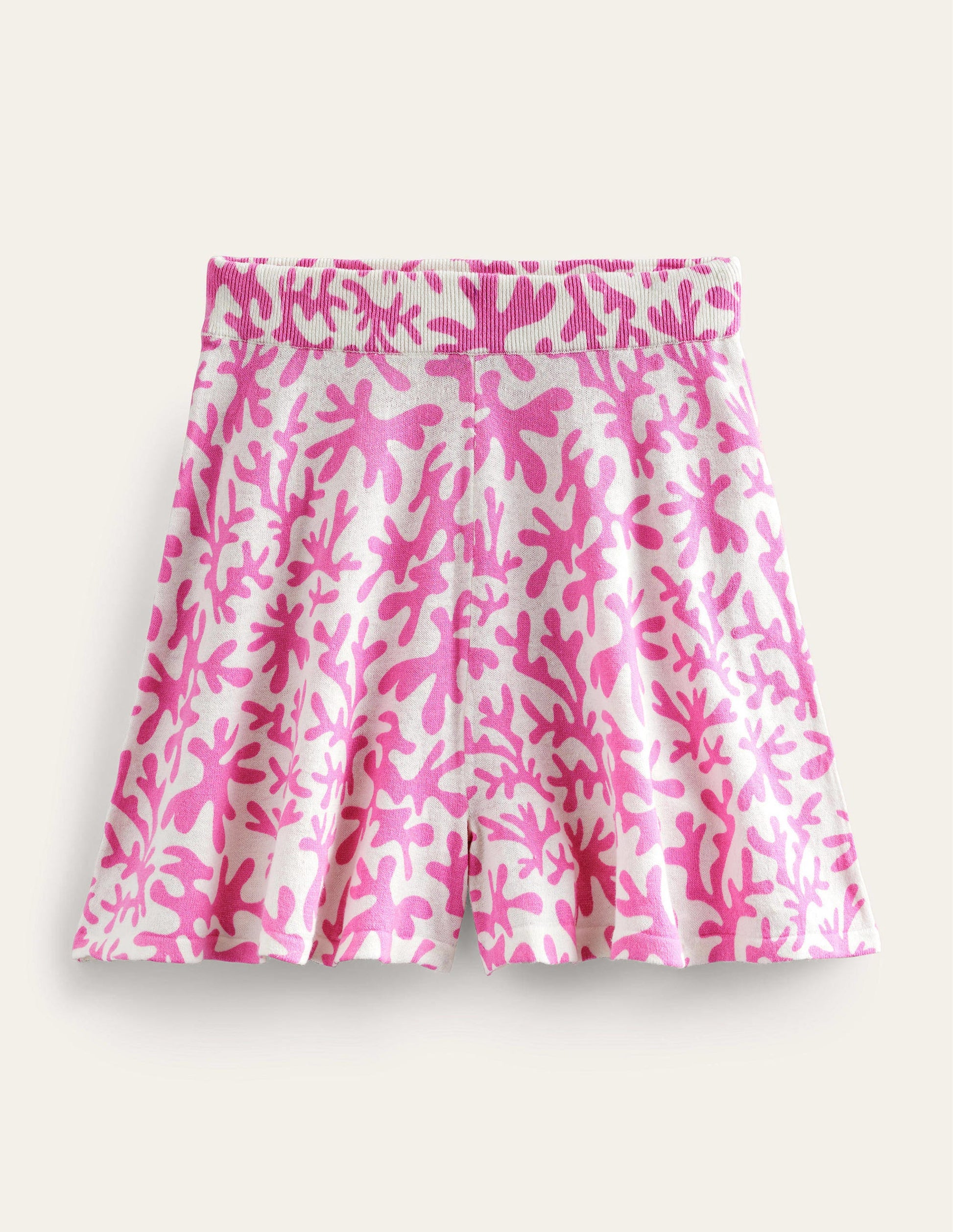 Knitted Shorts-Plum Blossom, Abstract Foliage-7