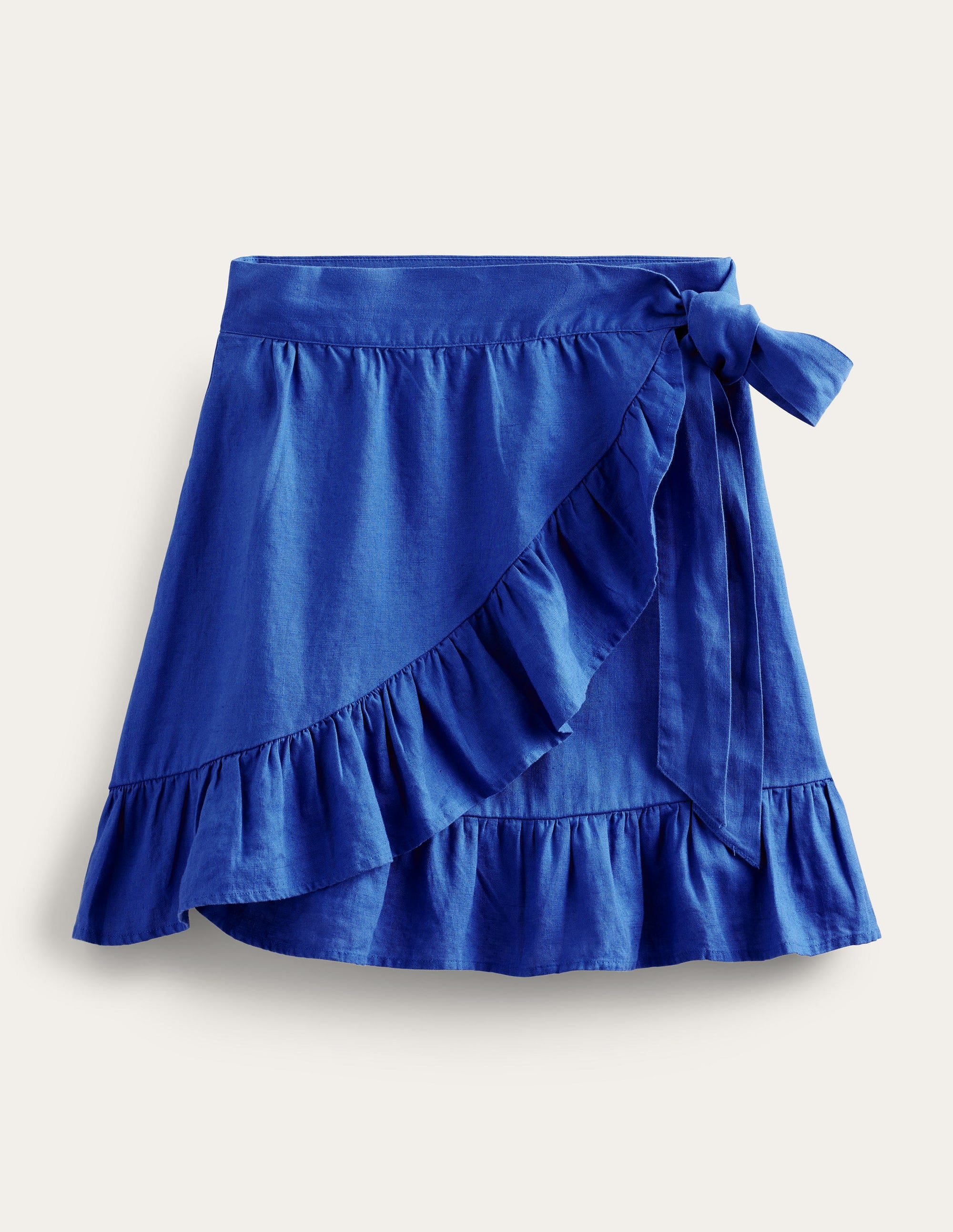 Linen Flippy Wrap Skirt-Island Sapphire - Image 5