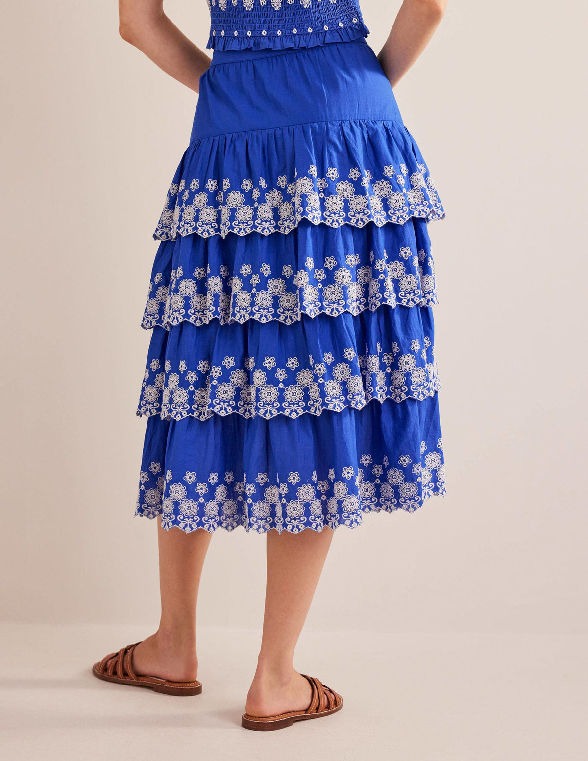 Multi Tiered Broderie Skirt-Island Blue-3
