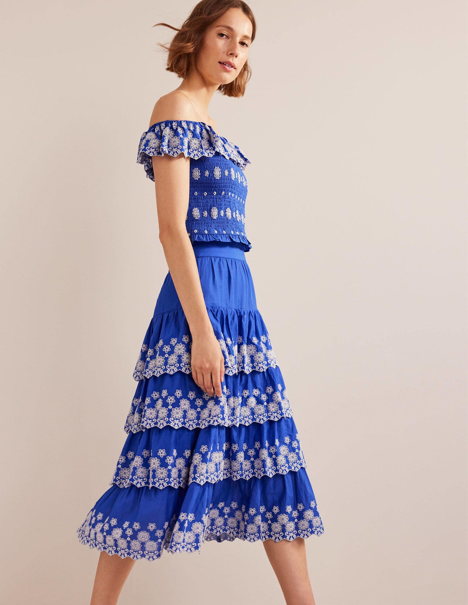 Multi Tiered Broderie Skirt-Island Blue-4