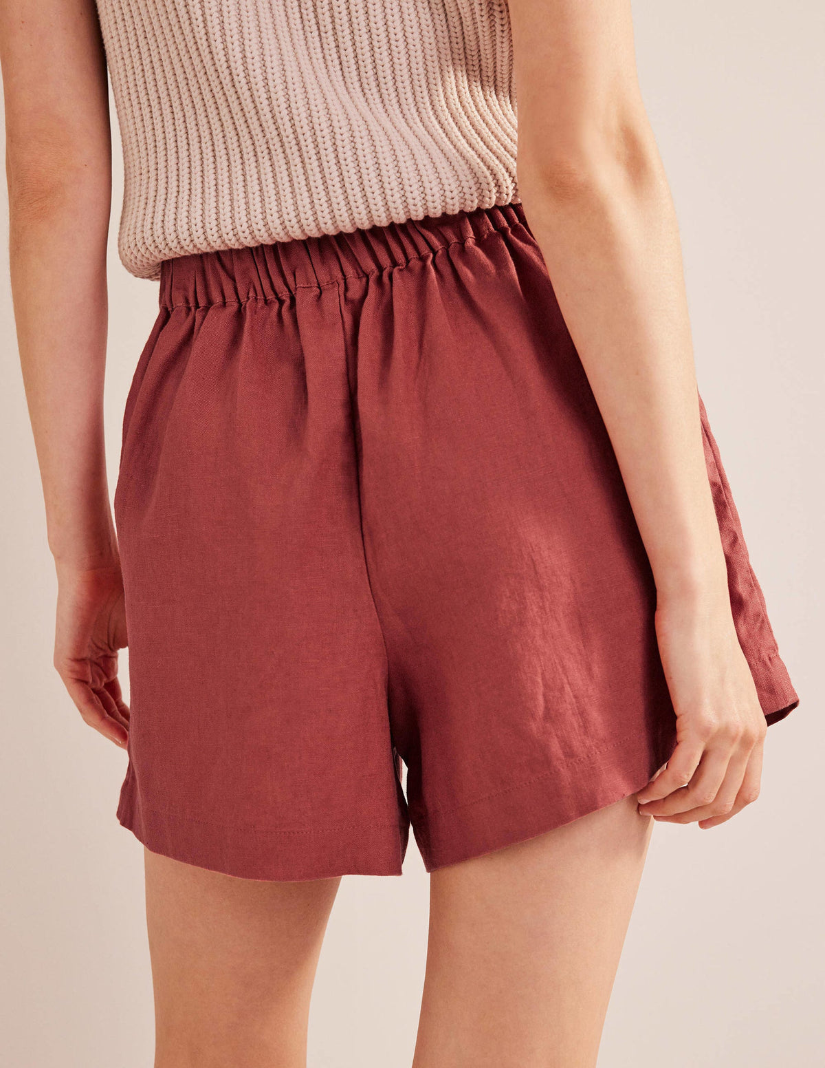 Pull-on Linen Shorts-Fox - Image 3