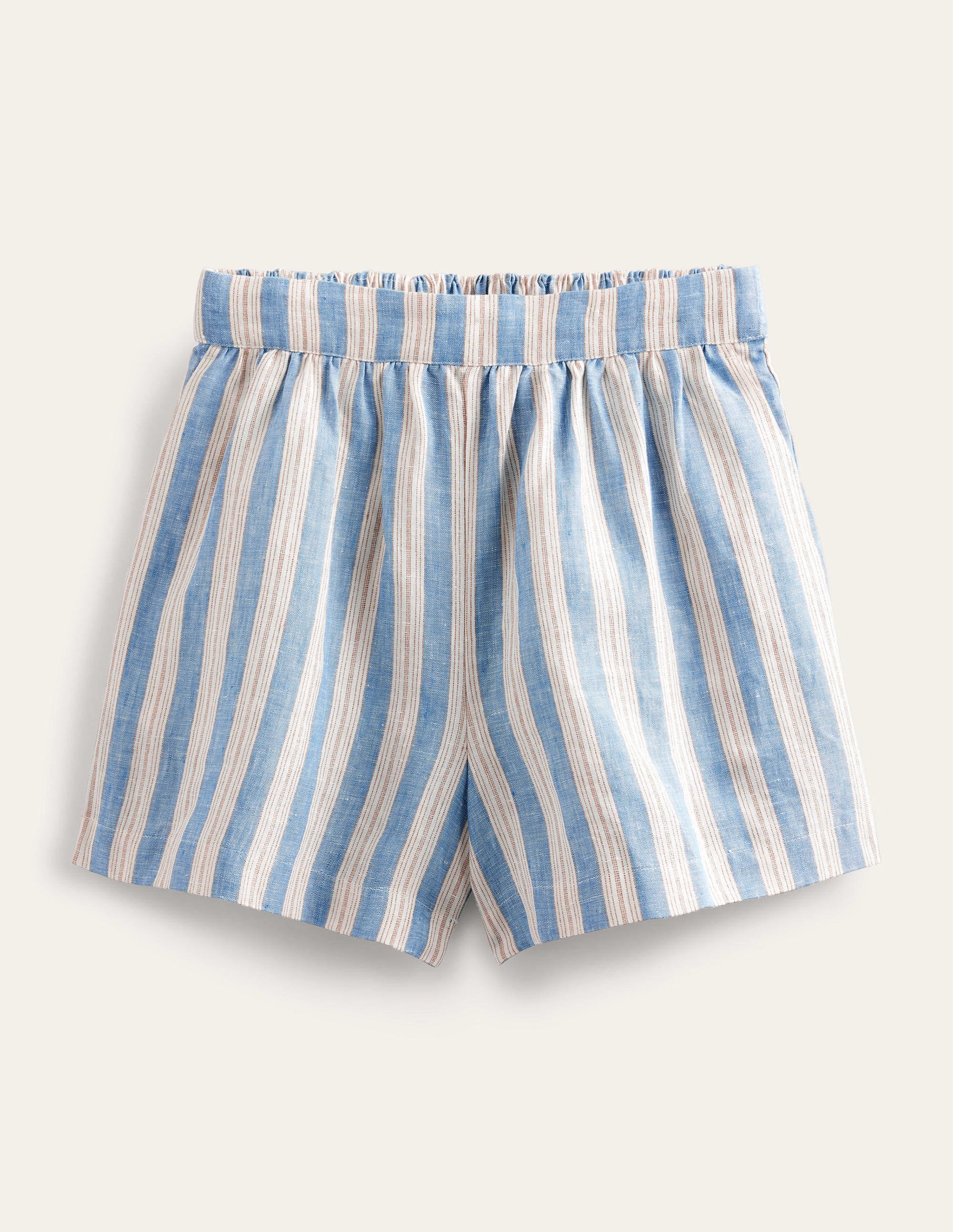 Pull-on Linen Shorts-Porcelain Blue, Sparkle Stripe - Image 6
