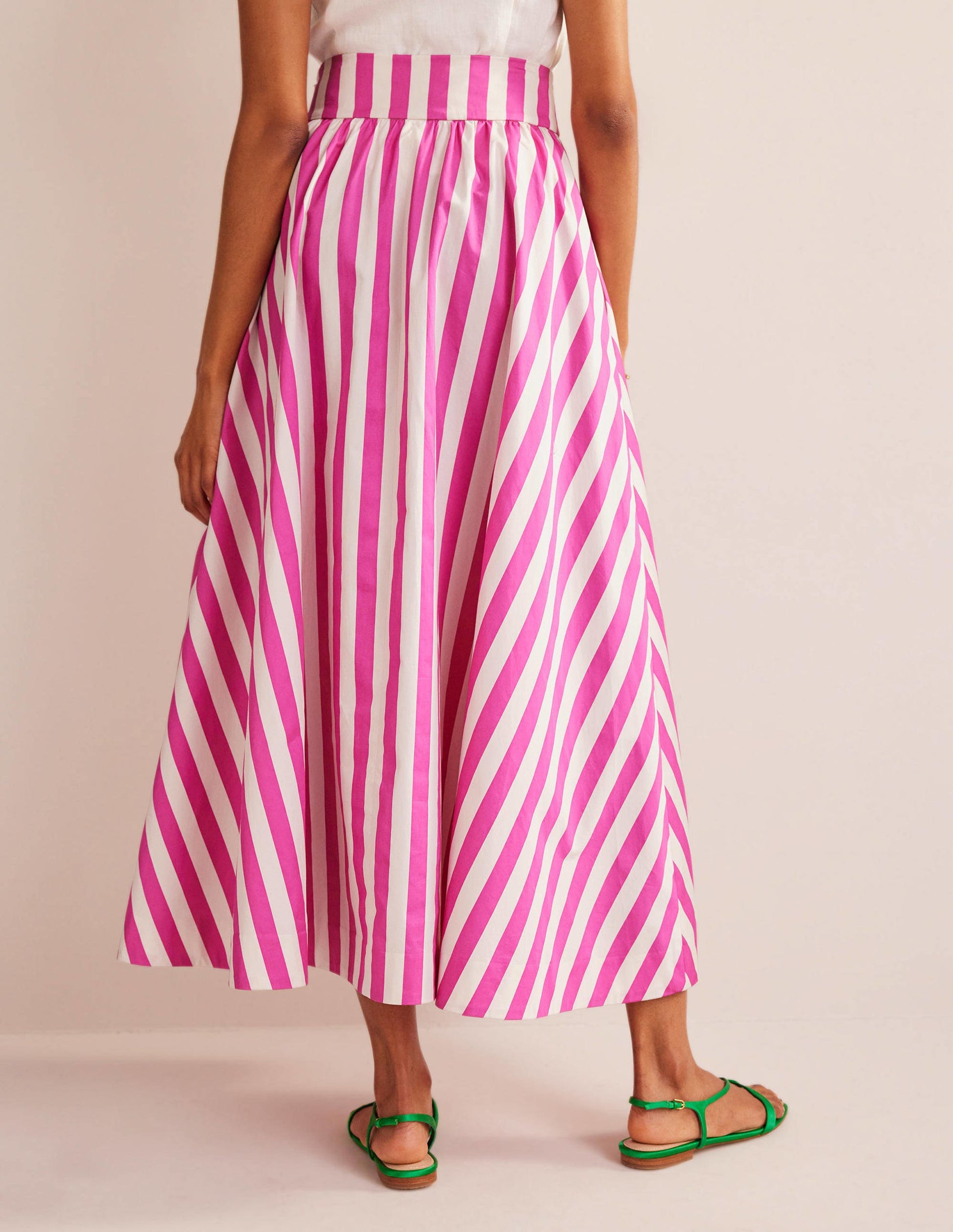 Full Printed Maxi Skirt-Pink Stripe-3