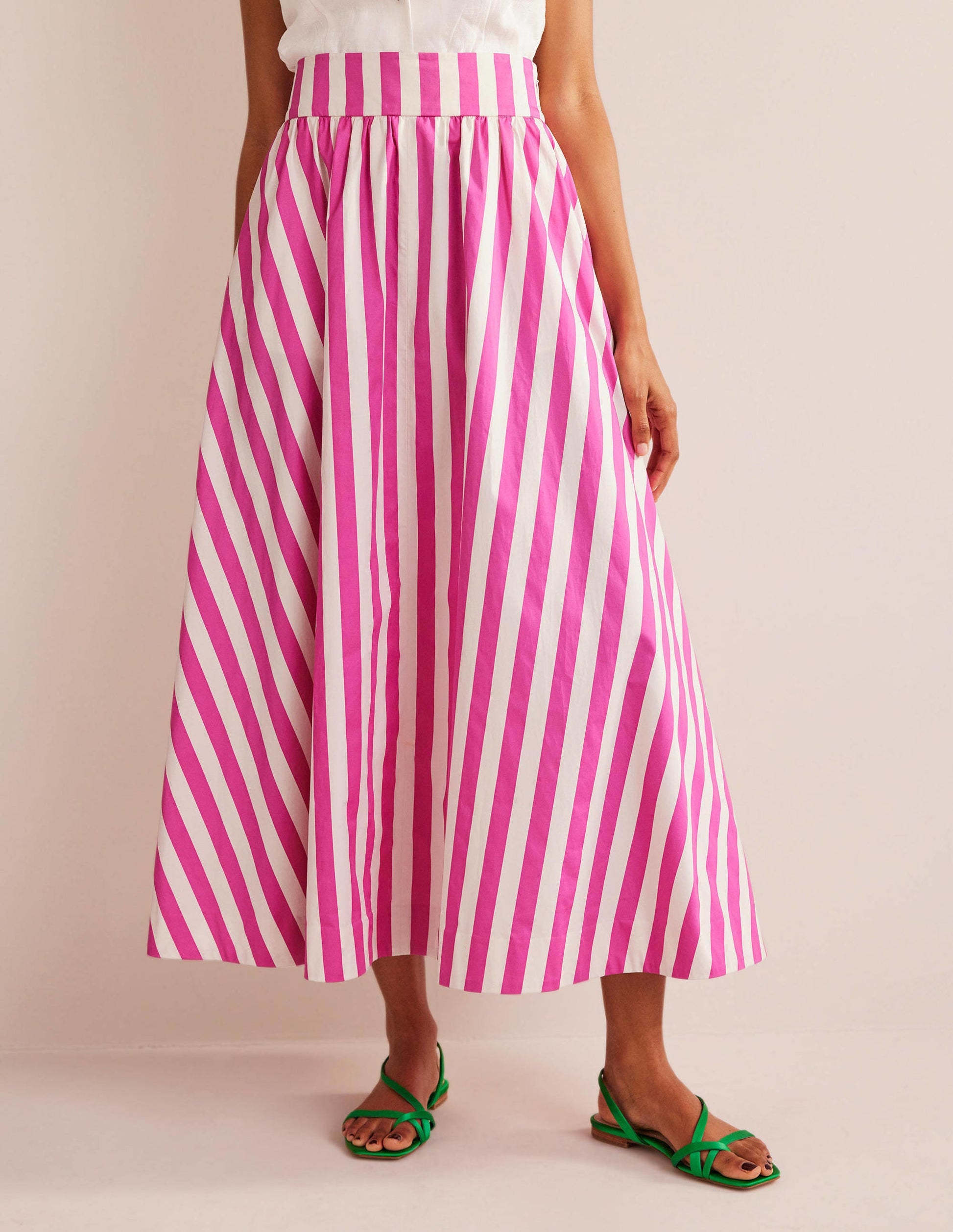 Full Printed Maxi Skirt-Pink Stripe-4