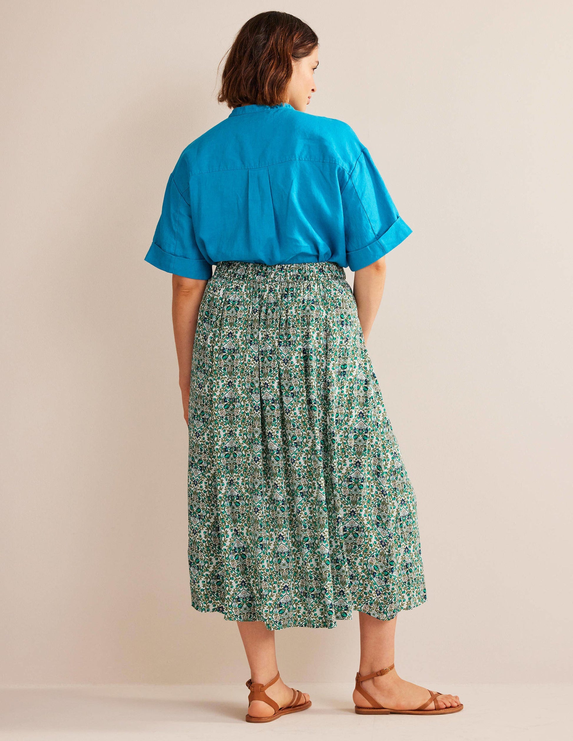Crinkle Midi Skirt-River Reed, Vine Terrace-6
