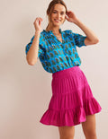 Crinkle Mini Skirt-Phlox Pink