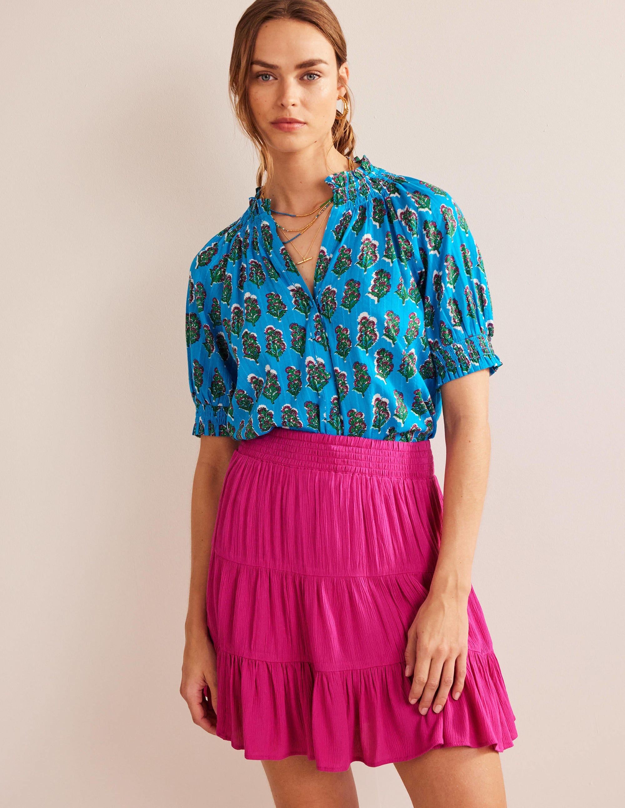 Crinkle Mini Skirt-Phlox Pink - Image 4