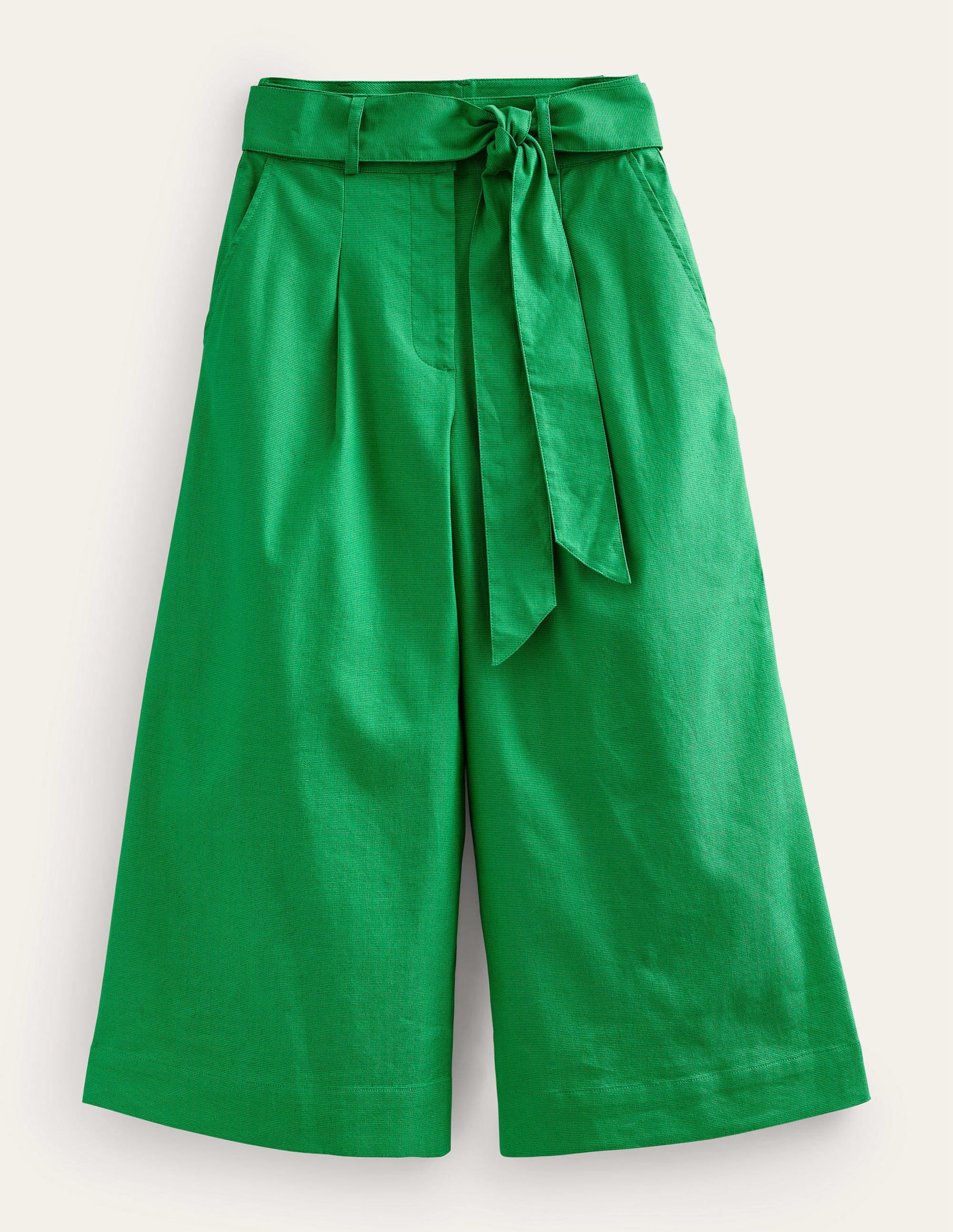 Cropped Wide-Leg Trousers-Rich Emerald - Image 5