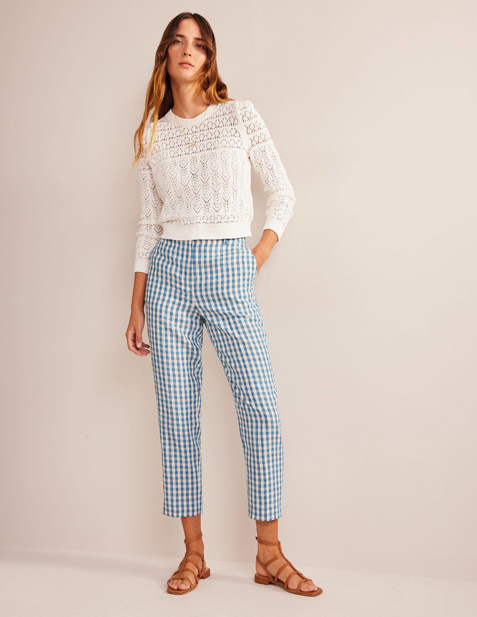 Kew Linen Trousers-Check-1
